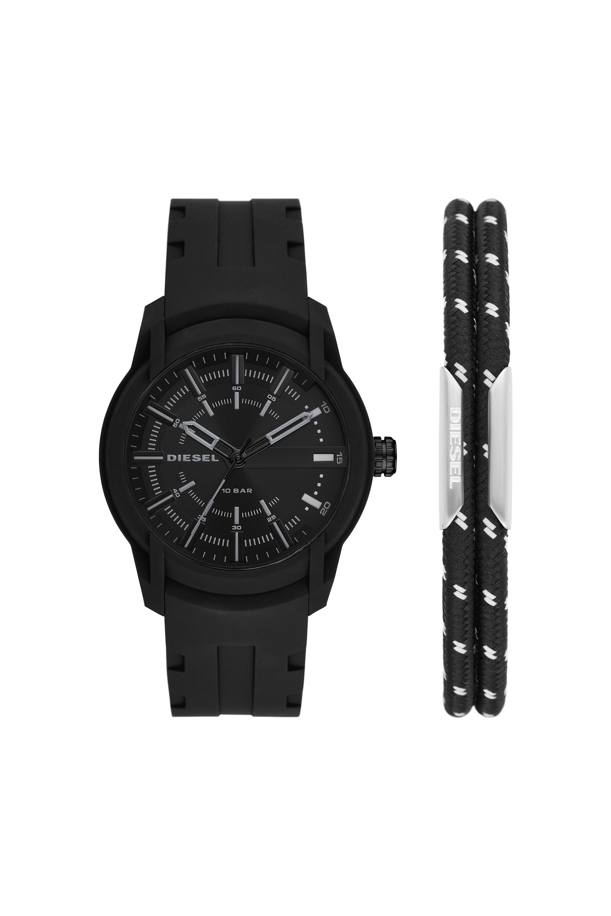 DZ1978 Man: Armbar Silicone Watch and Bracelet Set | Diesel