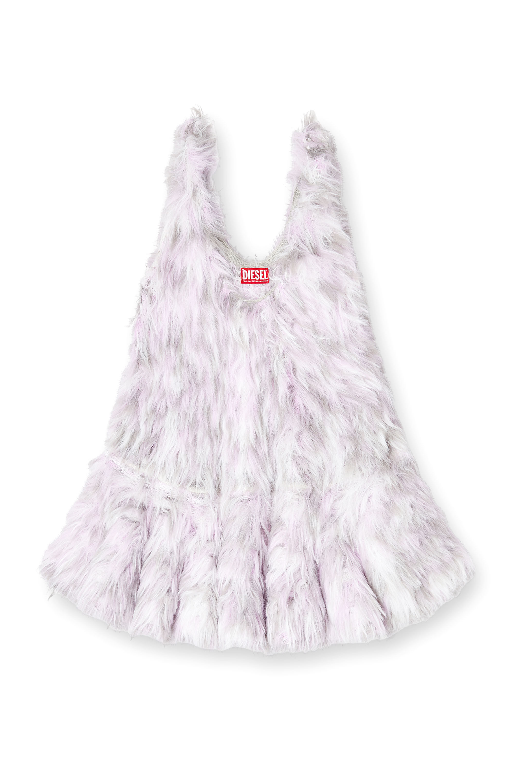 Diesel - M-ASTRID, Woman's Mini dress in fluffy jacquard knit in White - 2