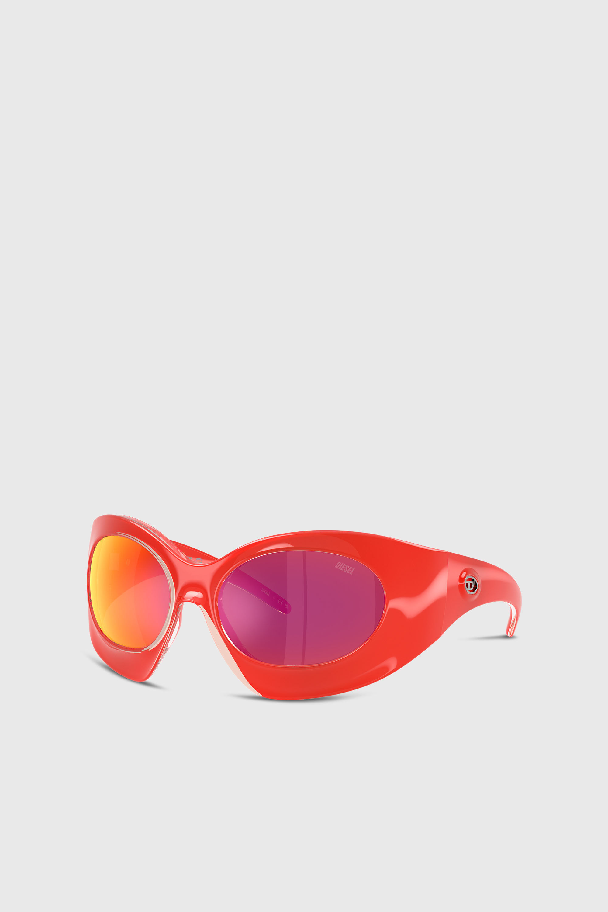 Diesel - Tropik_ta Sunnies, Unisex's Wraparound shape sunglasses in Orange - 4