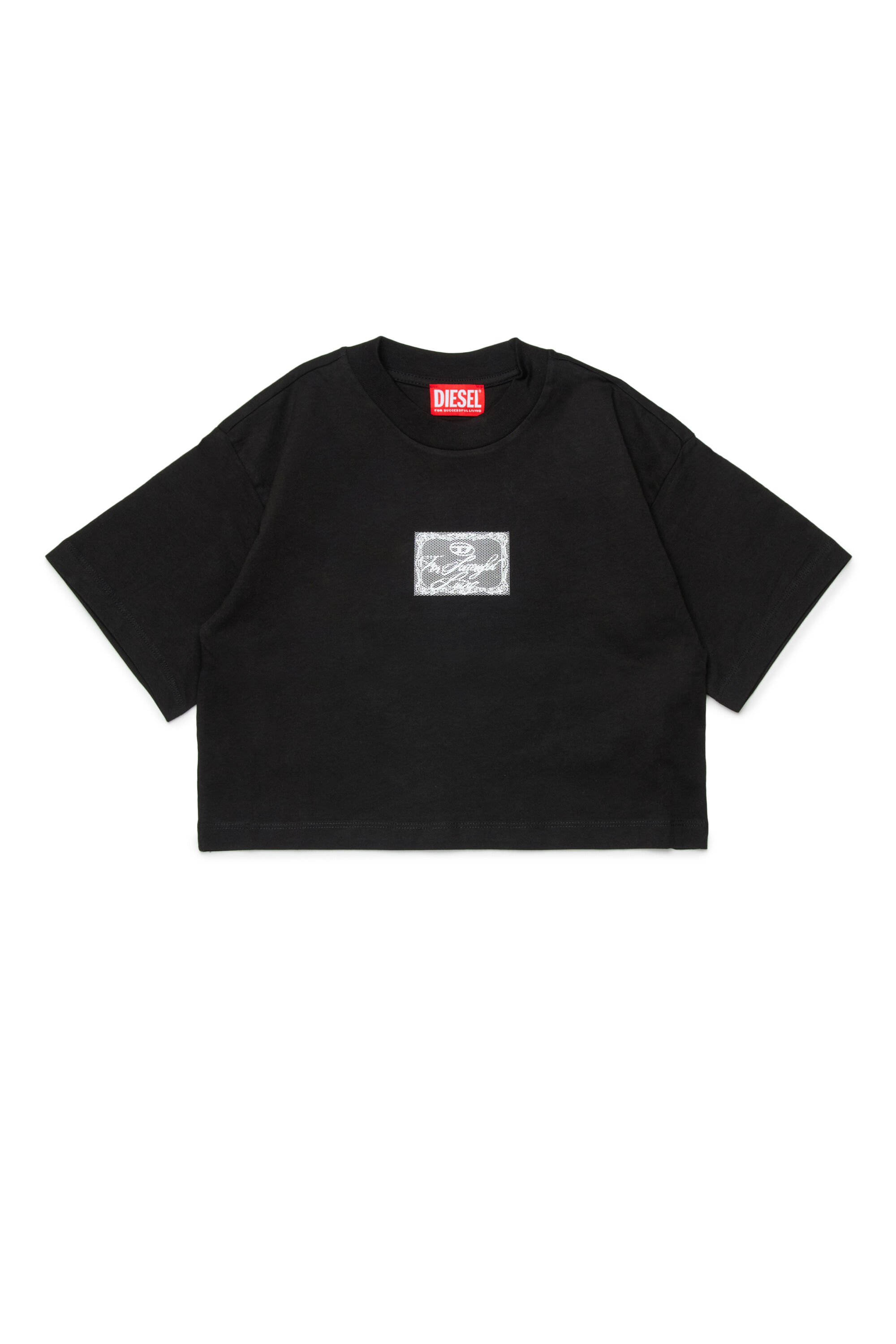 Diesel - TYLACE, Woman's Oversized T-shirt with patch in Black - 1