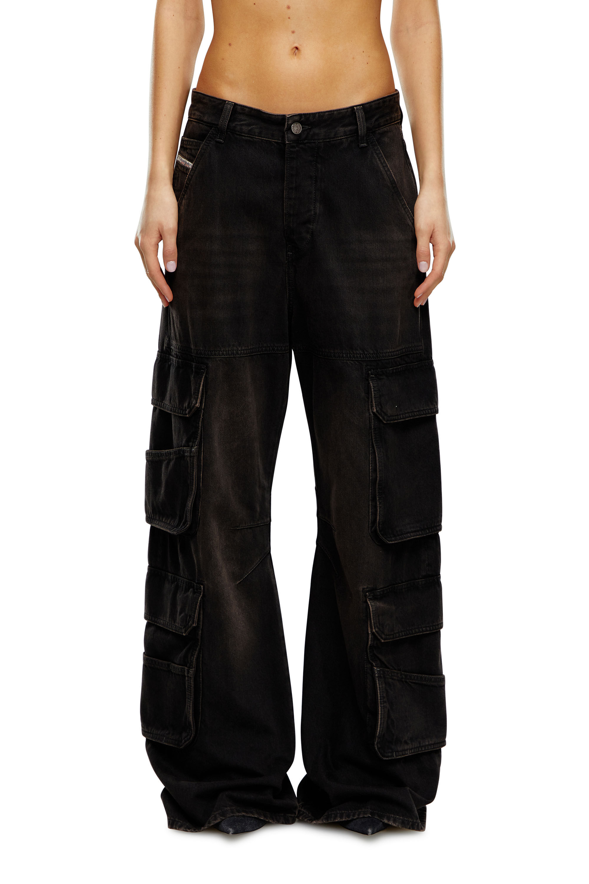 Diesel - Woman's Relaxed Jeans 1996 D-Sire 0KIAG, Black/Dark grey - 2