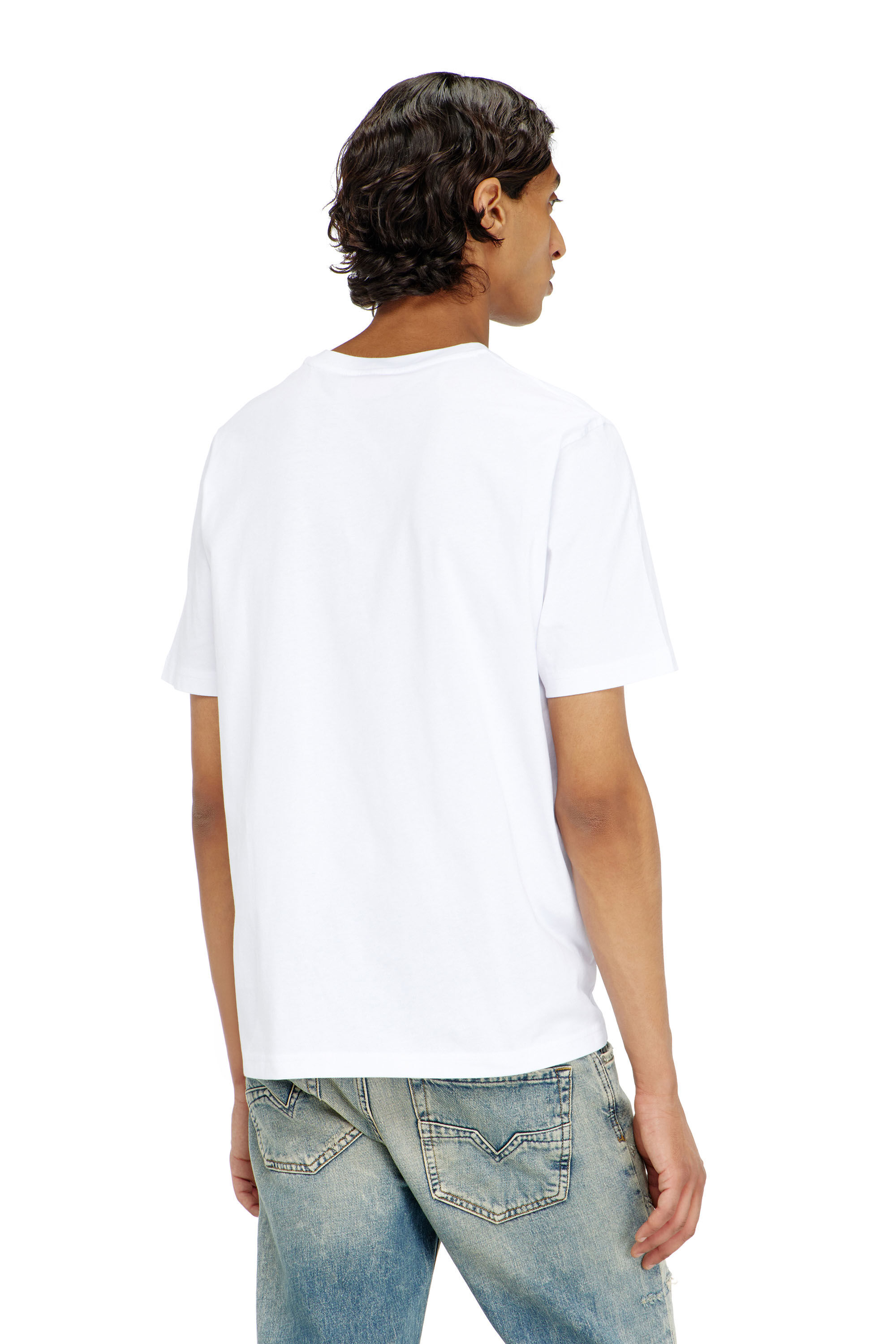 Diesel - T-ADJUST-AA5, Man's Cotton T-shirt with spray logo print in White - 4