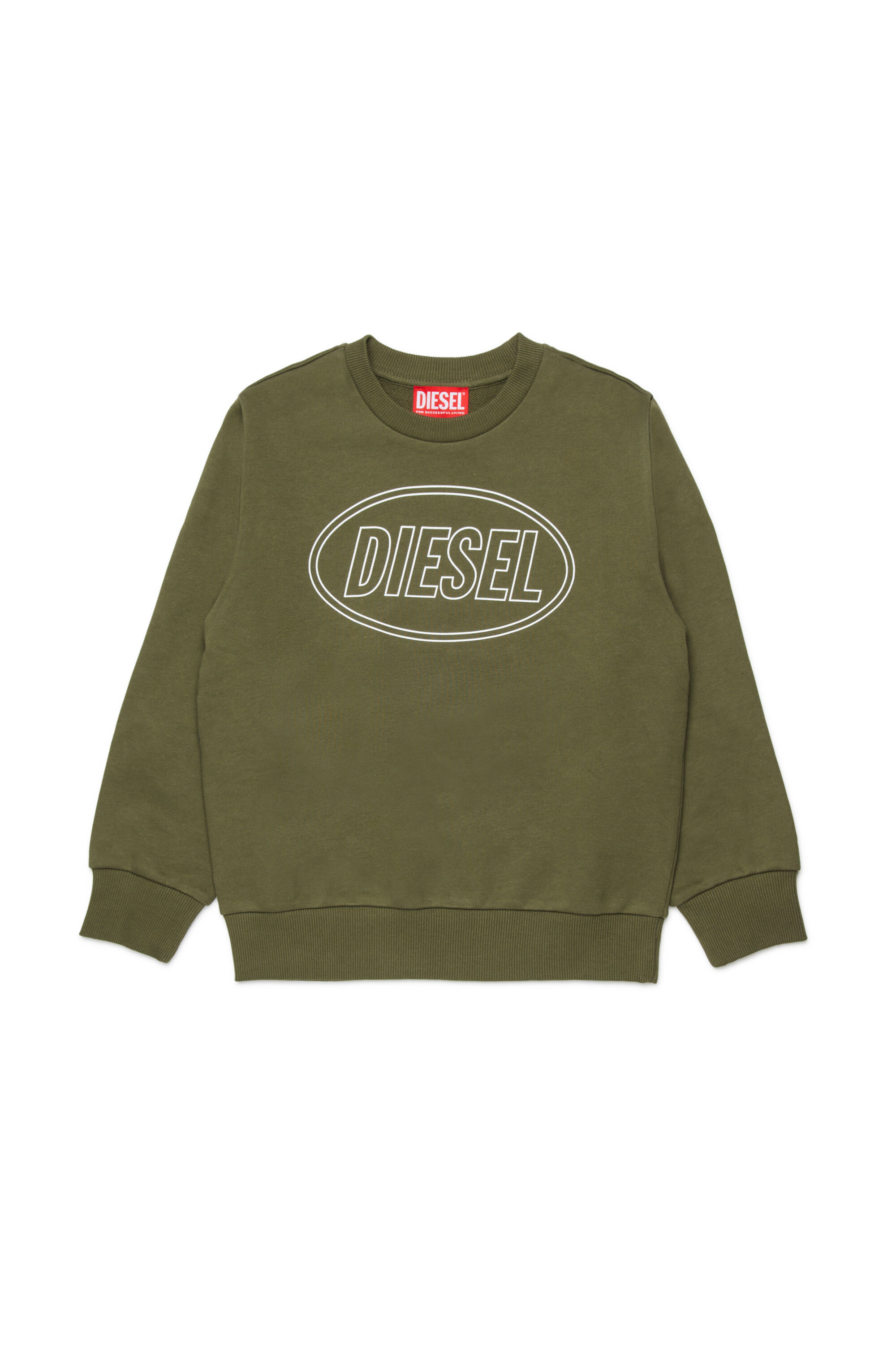 Diesel - SCIRCLE OVER, Man's Sweatshirt with logo print in Green - 1