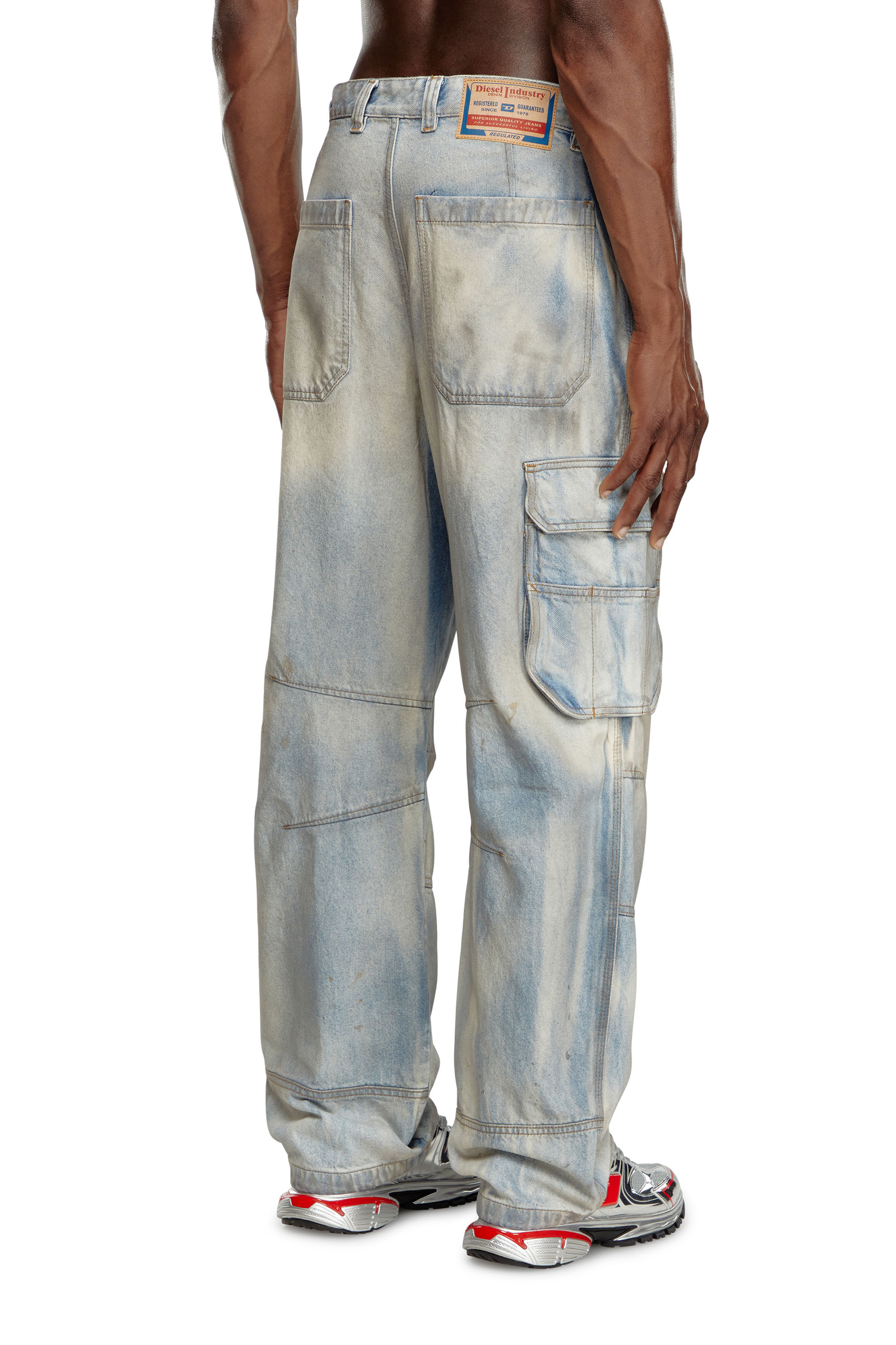 Diesel - Man's Relaxed Jeans D-Fish 0CBDJ, Light Blue - 3