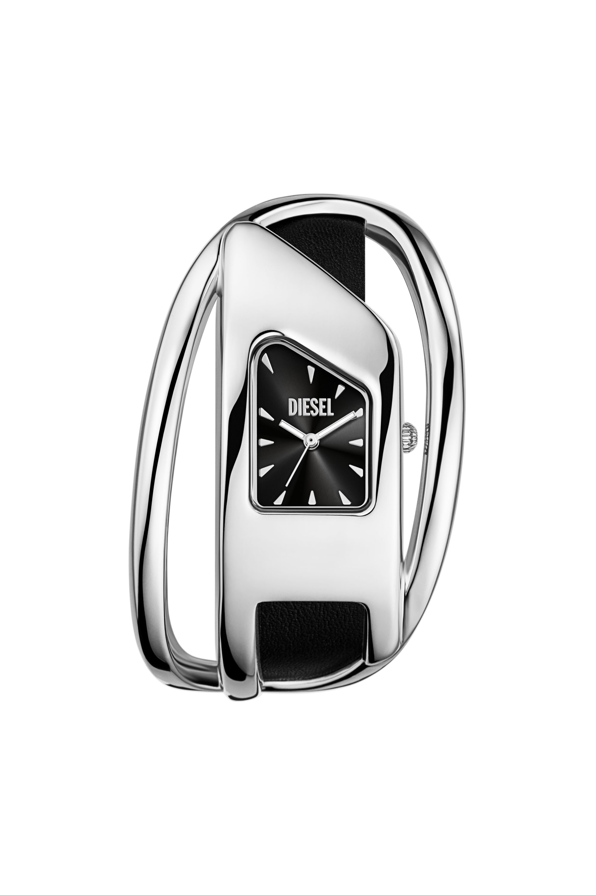 Diesel - DZ5627 WATCH, Woman's Wrap-D black leather watch in Silver/Black - 1