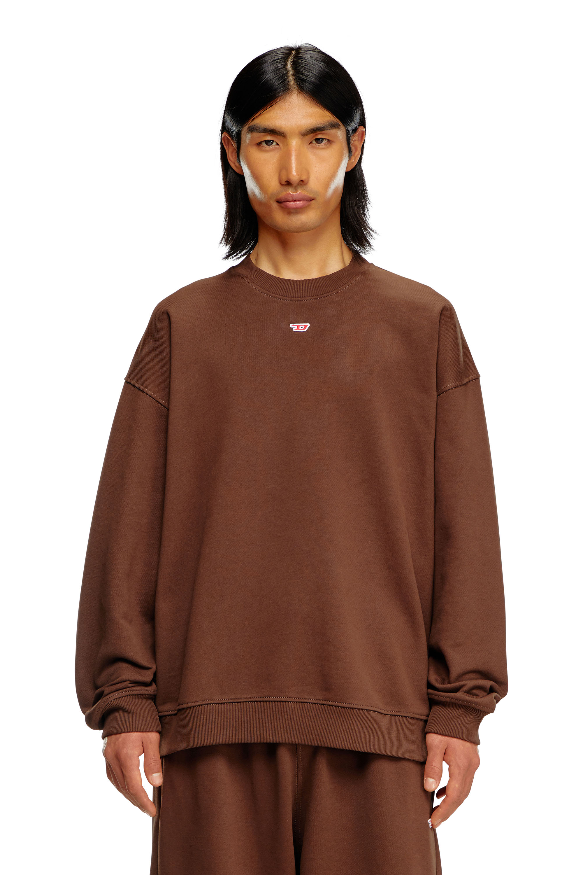 Diesel - S-BOXT-D, Man's Sweatshirt with D logo patch in Brown - 5