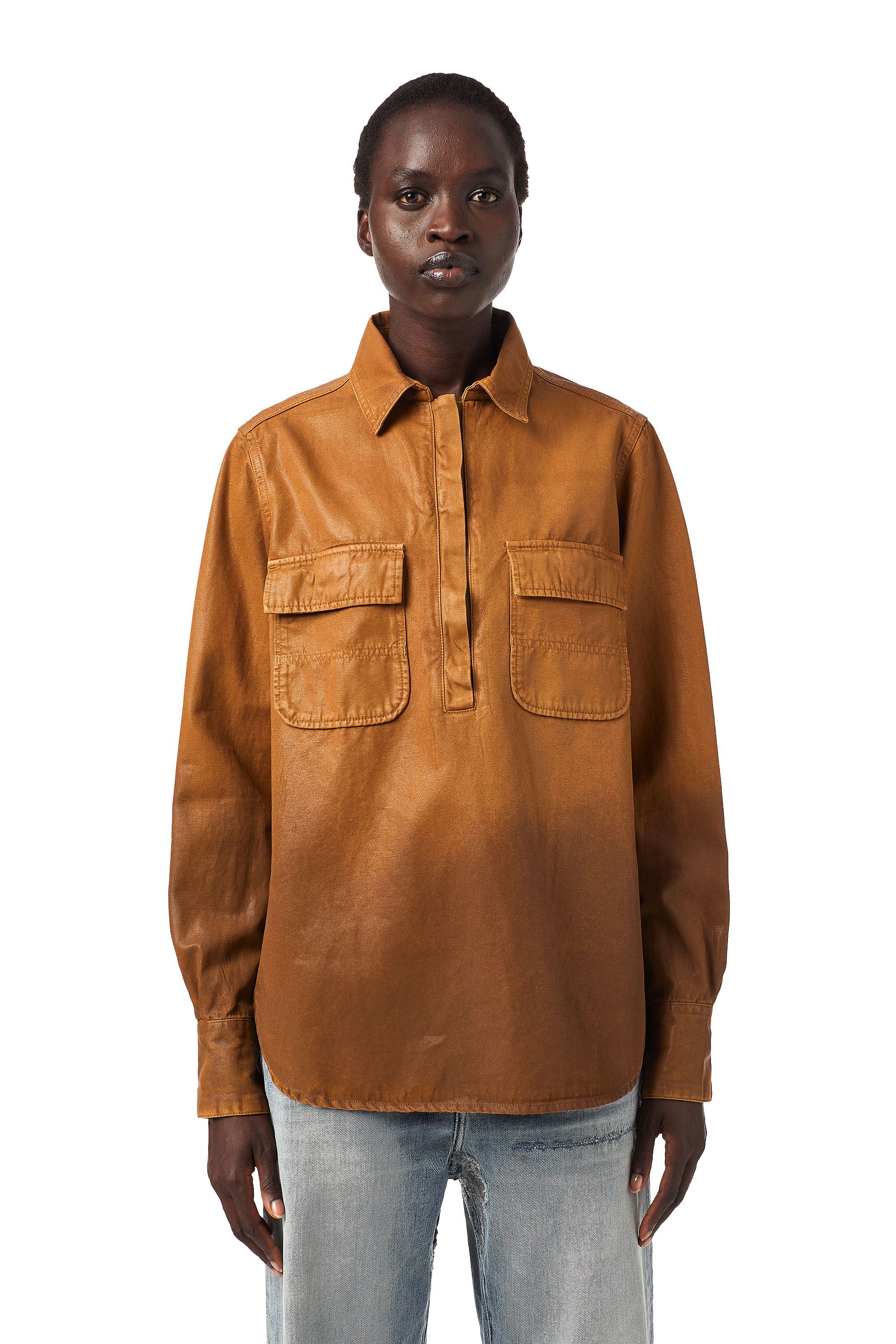 DE-EVE-SP, Brown Diesel - DE-EVE-SP, Brown - Denim Shirts - Image 1