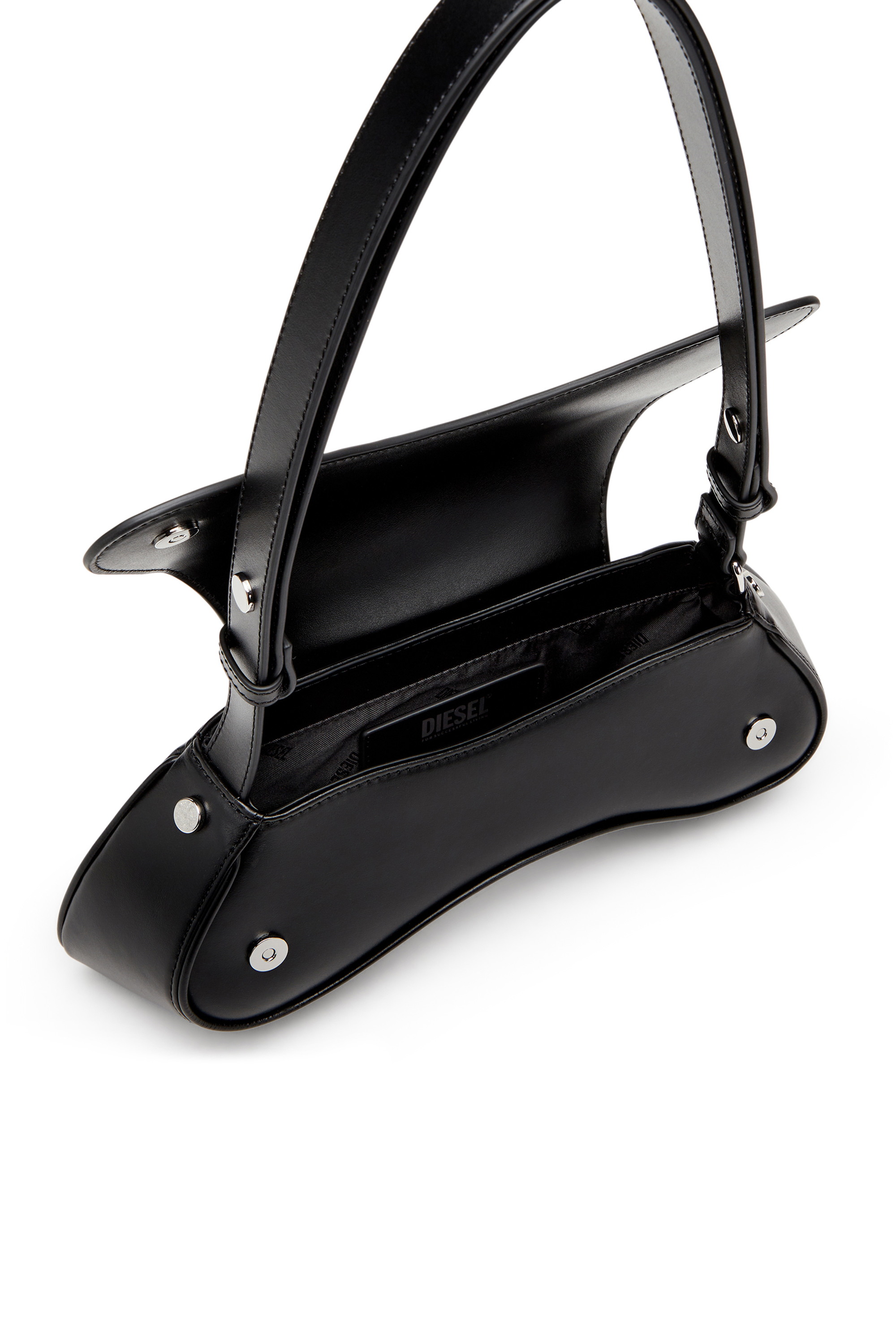 Diesel - PLAY CROSSBODY, Woman's Play-Crossbody bag in semi gloss leather in Black - 3