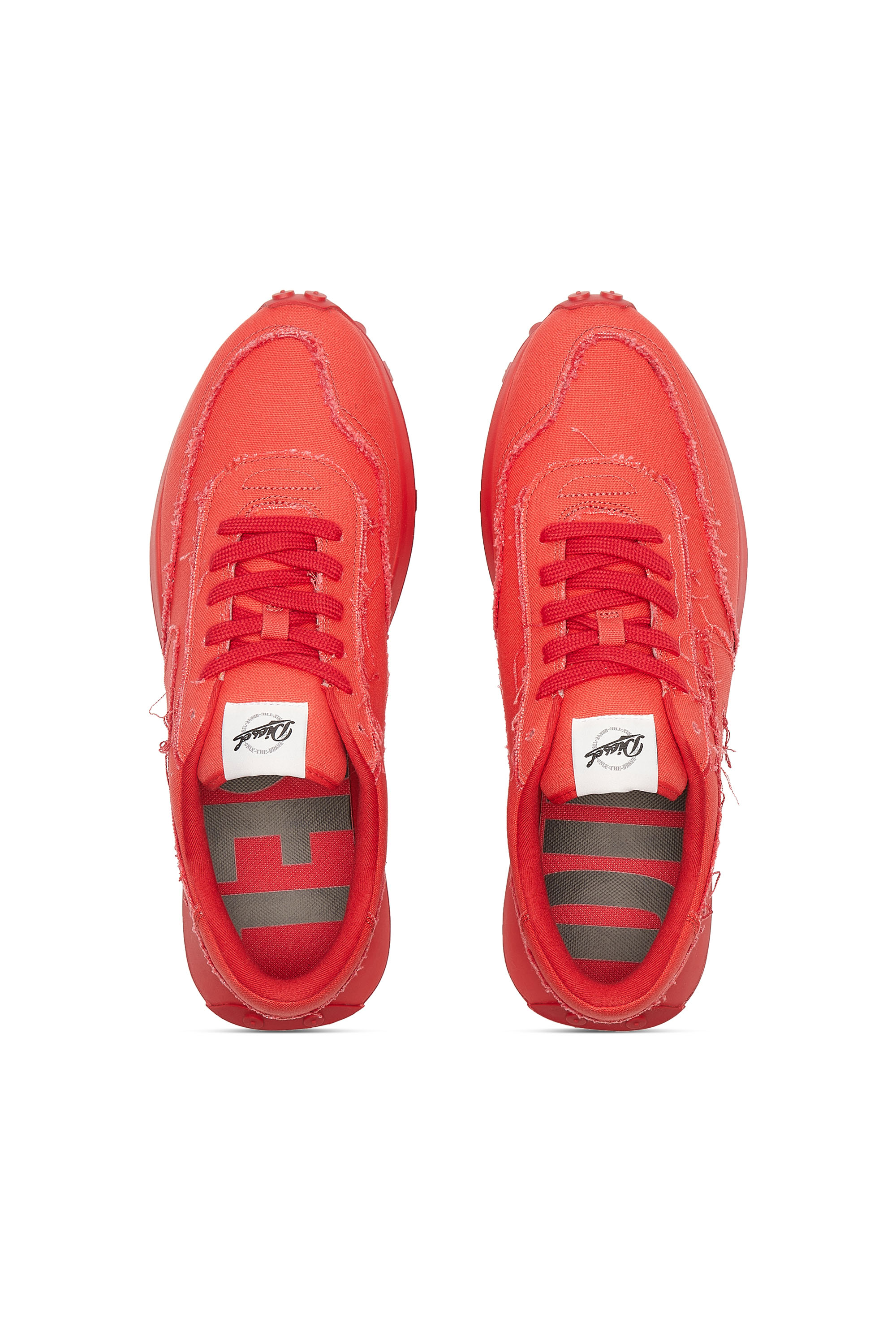 Men's S-Racer Lc - Canvas sneakers with frayed edges | Red