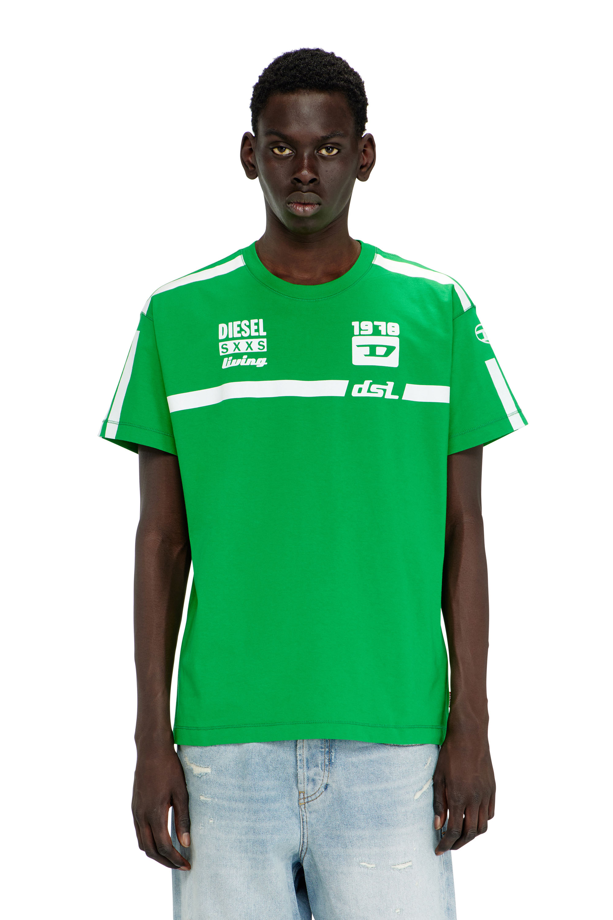 Diesel - T-NORM-V12, Man's Cotton T-shirt with contrast graphic prints in null - 2