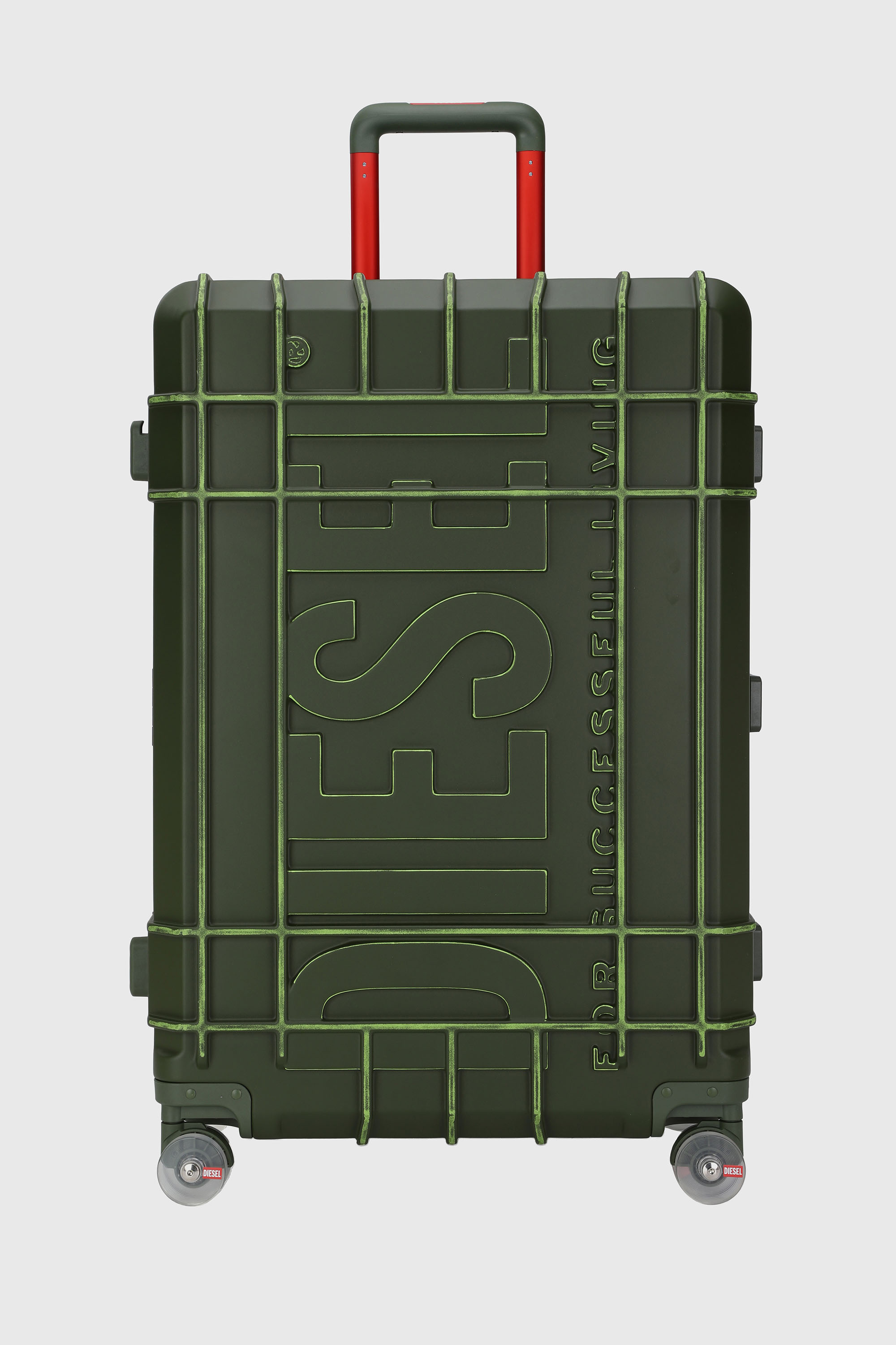 Diesel - DIESEL PC STRONG IMAGE TROLLEY- DSL003, Unisex's Rugged suitcase size L in Military Green - 1