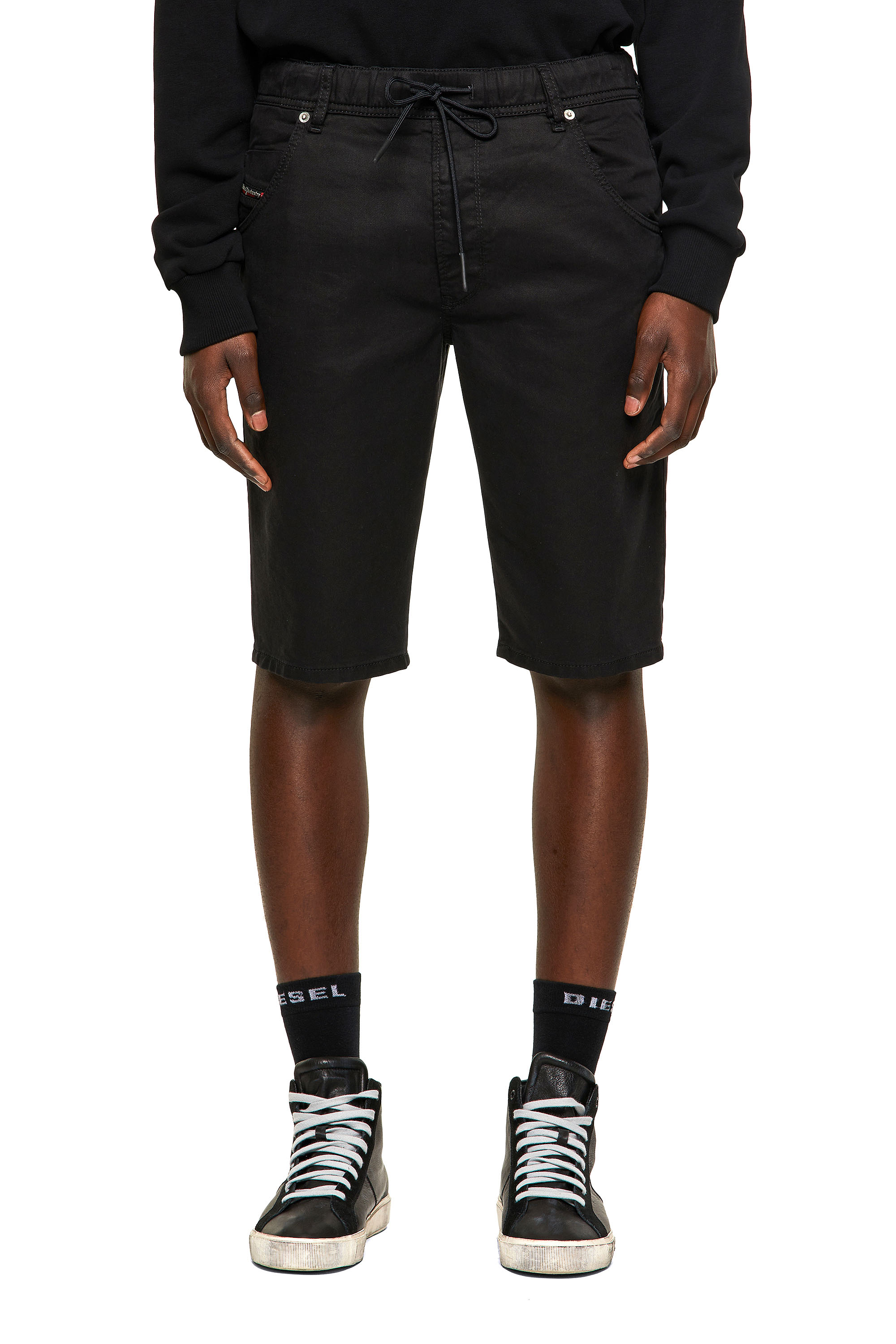 D-KROOSHORT JOGGJEANS, Black/Dark grey Diesel - D-KROOSHORT JOGGJEANS, Black/Dark grey - Shorts - Image 1