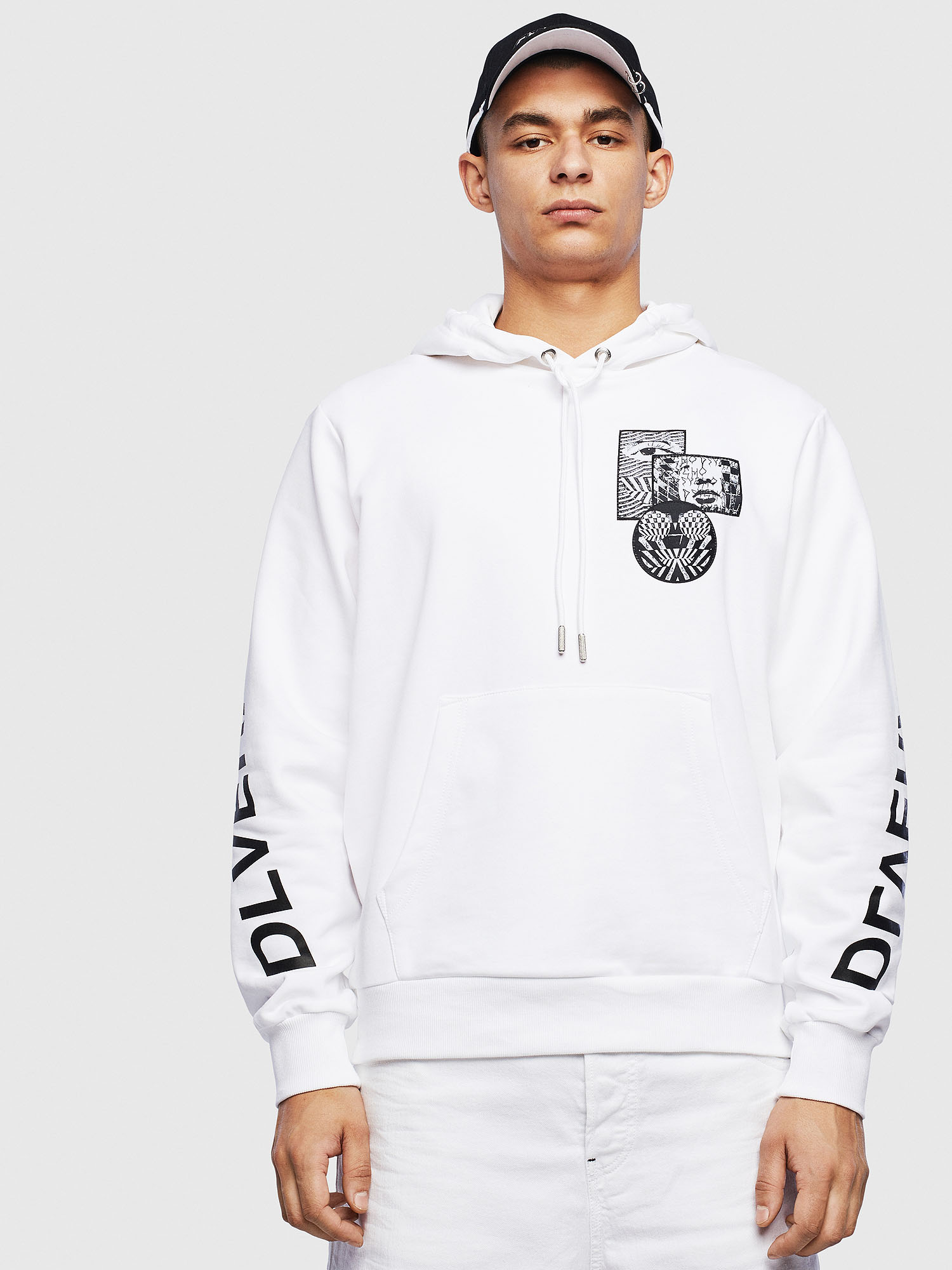 S-GIRK-HOOD-S4, White Diesel - S-GIRK-HOOD-S4, White - Sweaters - Image 1
