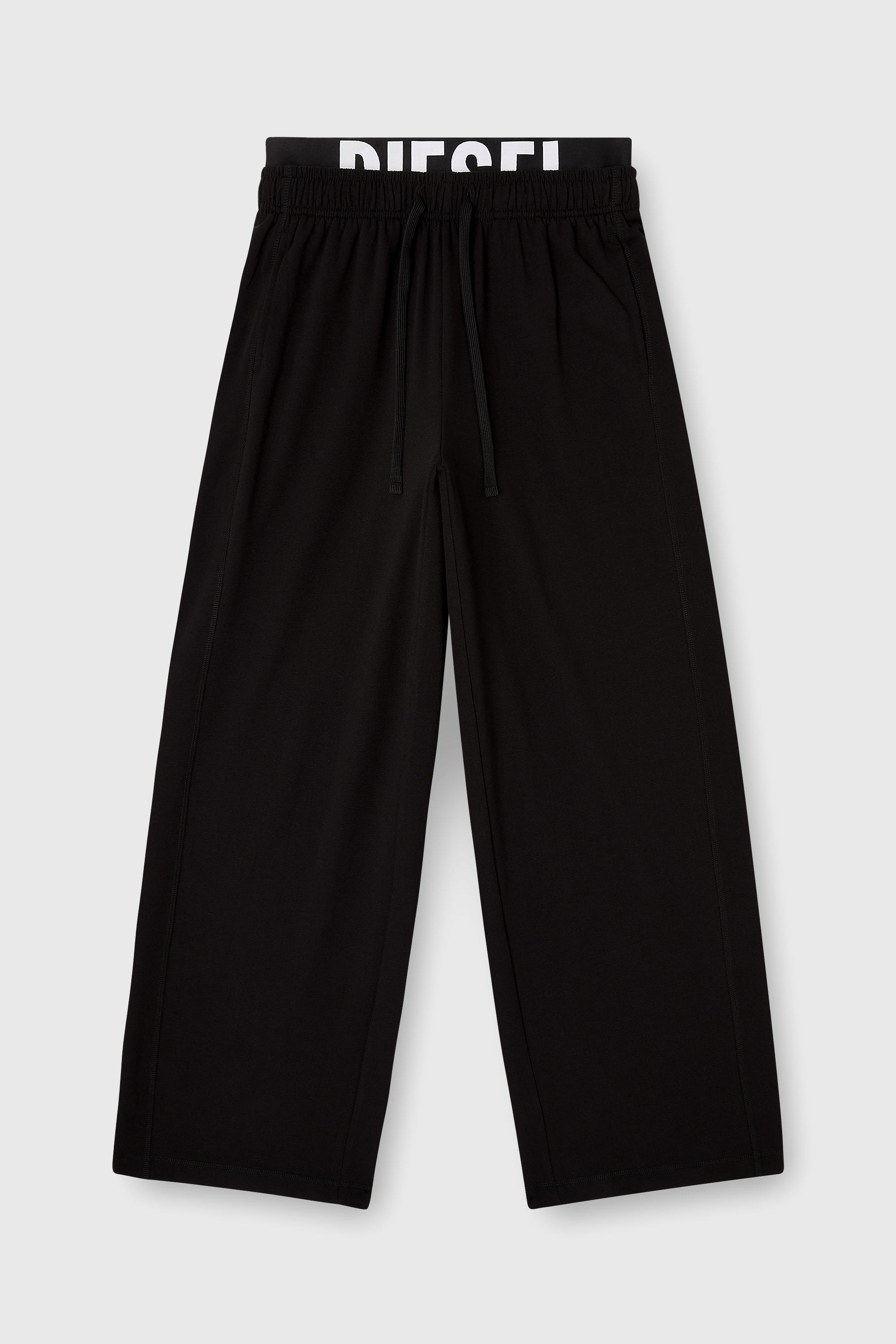 Diesel - LESLIE-D-POP, Woman's Cotton terry sweatpants with logo waistband in Black - 2