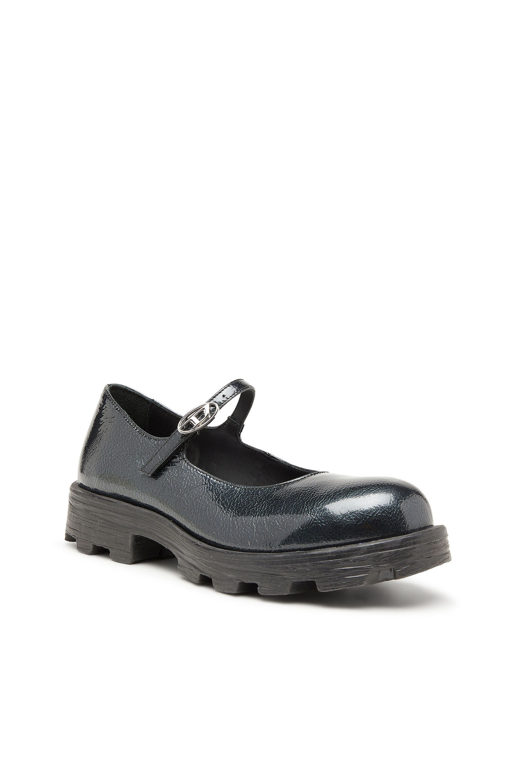 Diesel - D-HAMMER MARY JANE, Woman's D-Hammer - Lugged Mary Jane flats in patent leather in Black - 6