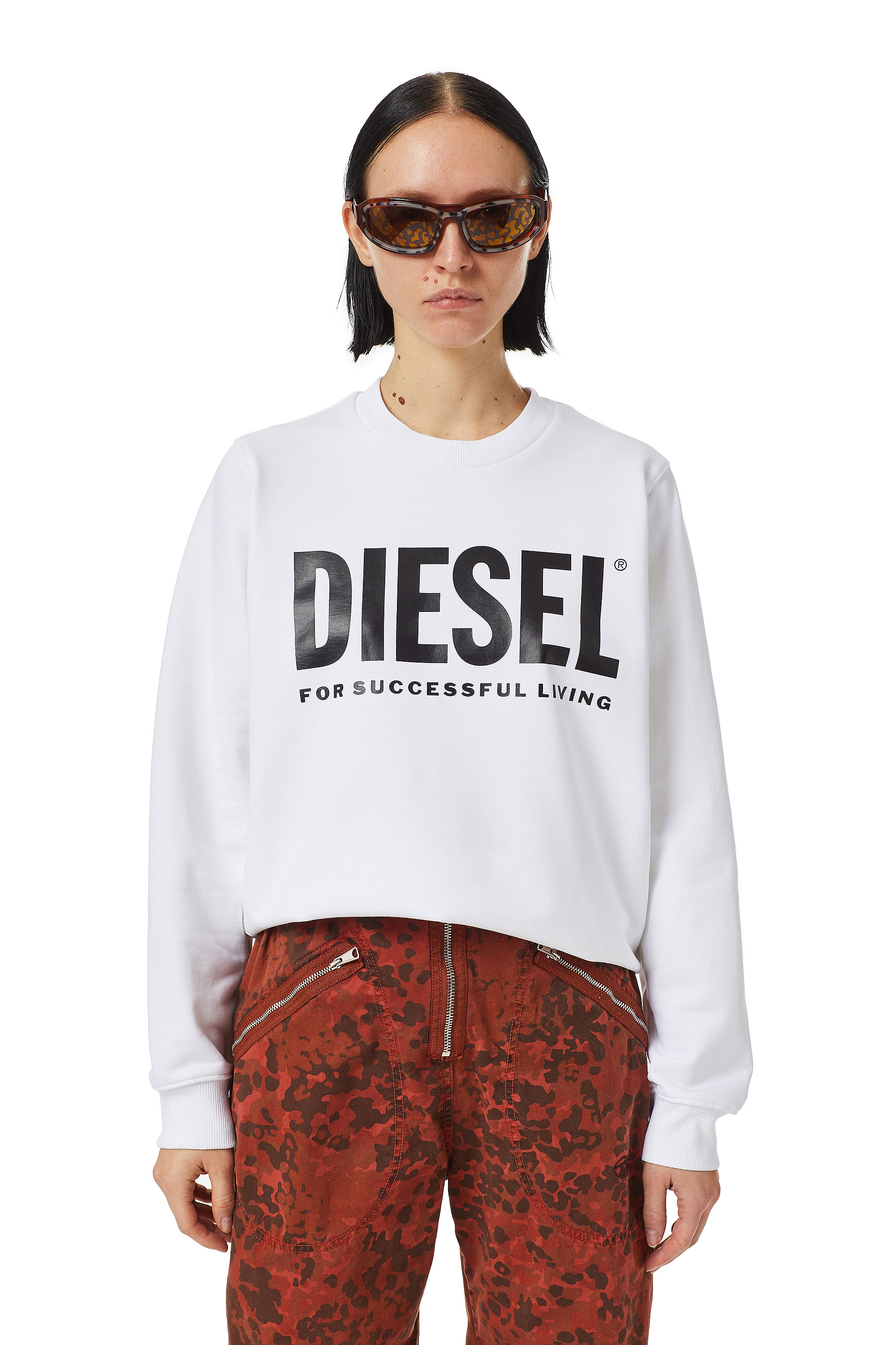 F-ANGS-ECOLOGO, Black/White Diesel - F-ANGS-ECOLOGO, Black/White - Sweaters - Image 1
