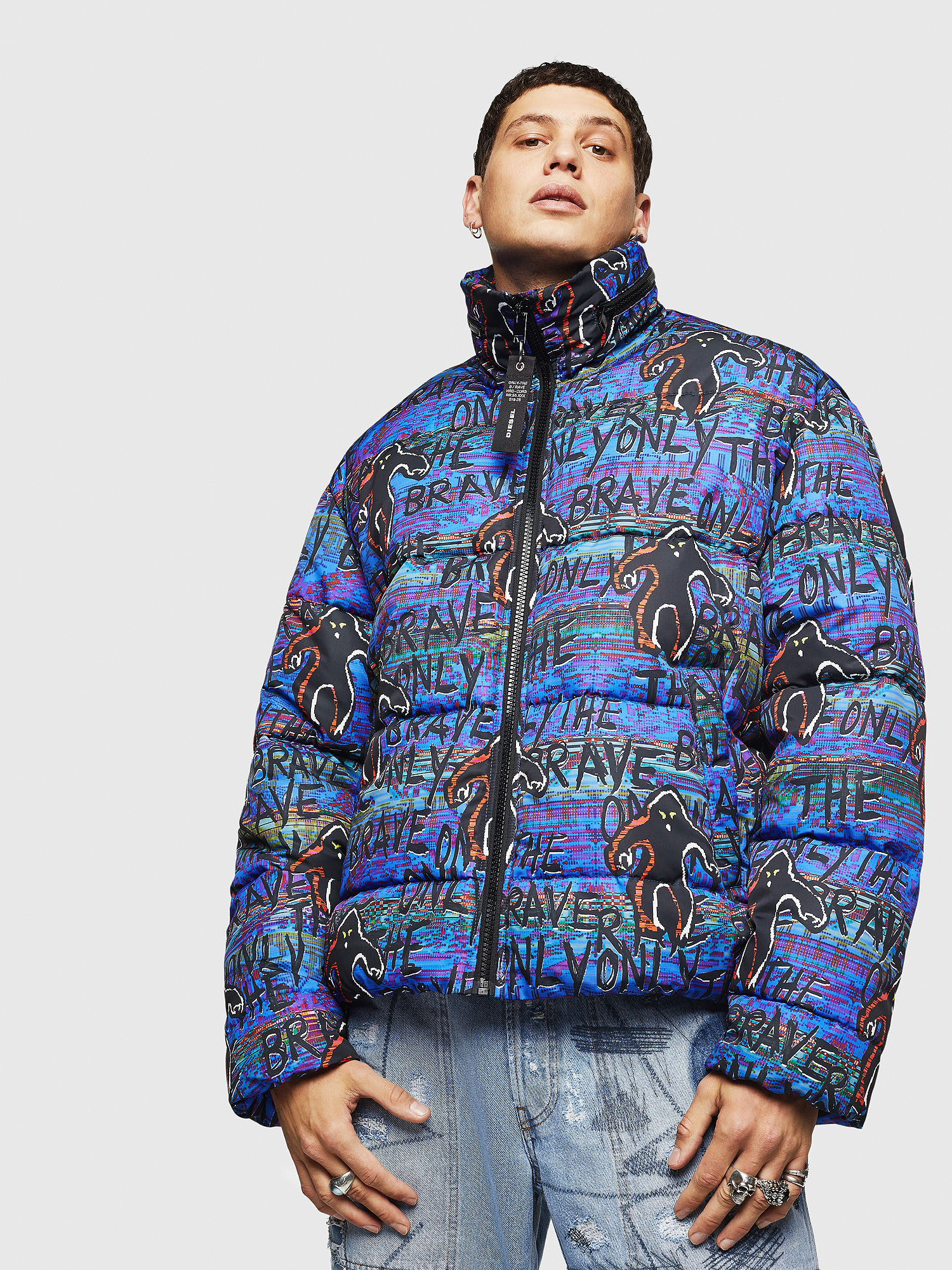 W-PIATIG-MONSTER, Blue/Black Diesel - W-PIATIG-MONSTER, Blue/Black - Winter Jackets - Image 1