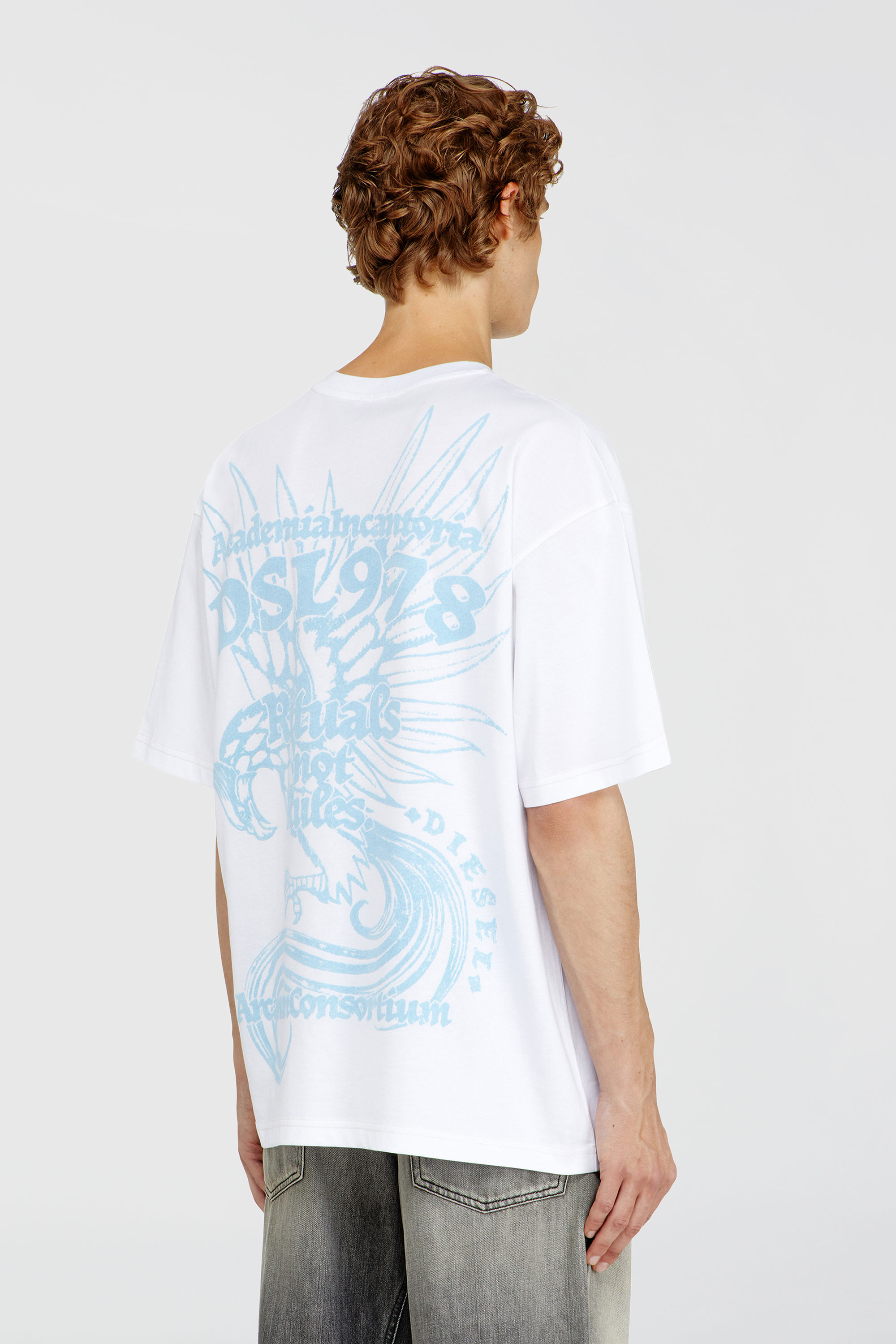 Diesel - T-BOXT-AA11, Man's Jersey T-shirt with flocked print in White - 4