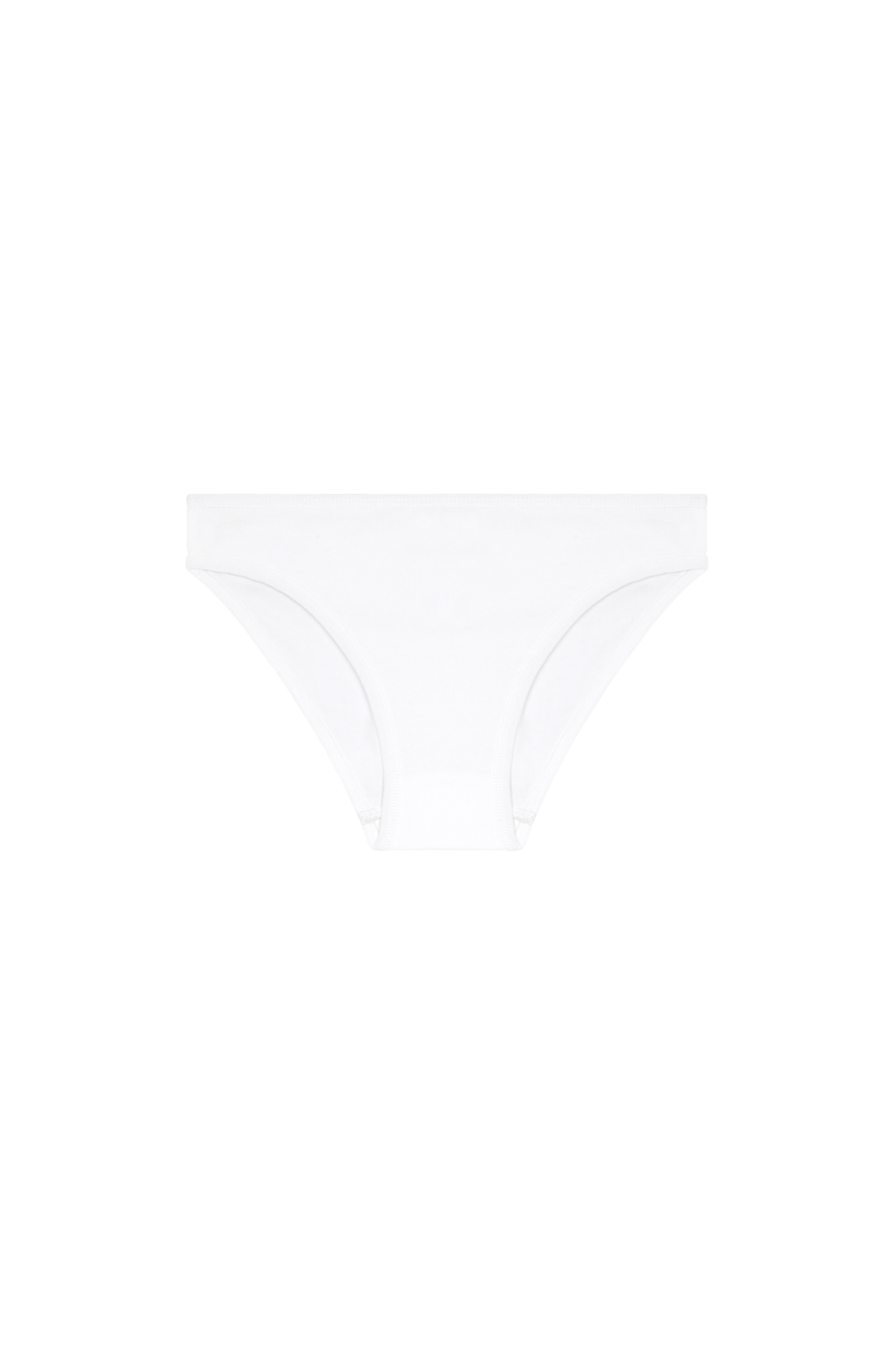 Diesel - UFPN-D-OVAL-HIGH-WAISTED-BRIEF, Woman's Ribbed briefs with Oval D plaque in White - 4