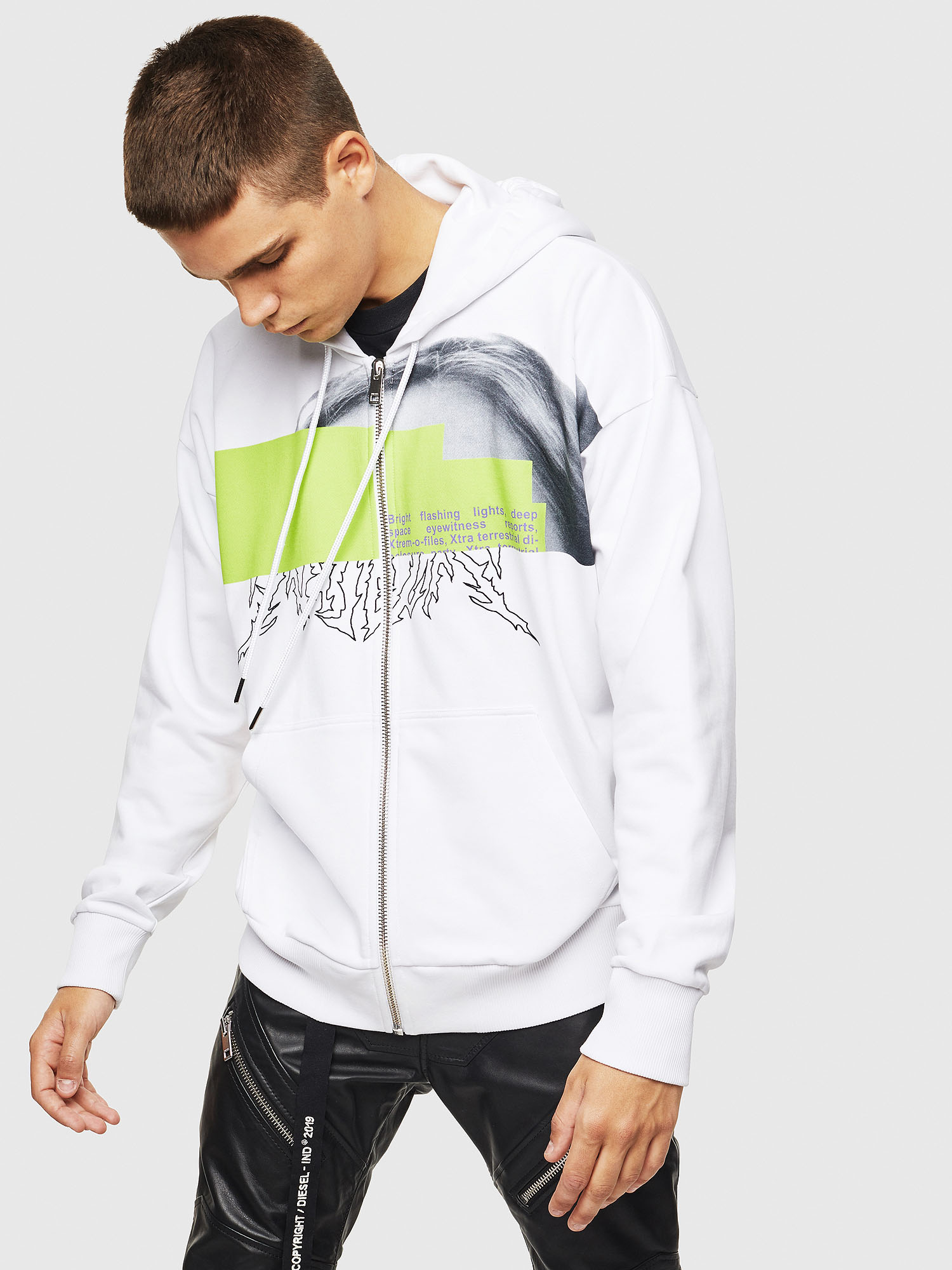S-ALBY-ZIP-B1, White Diesel - S-ALBY-ZIP-B1, White - Sweaters - Image 1