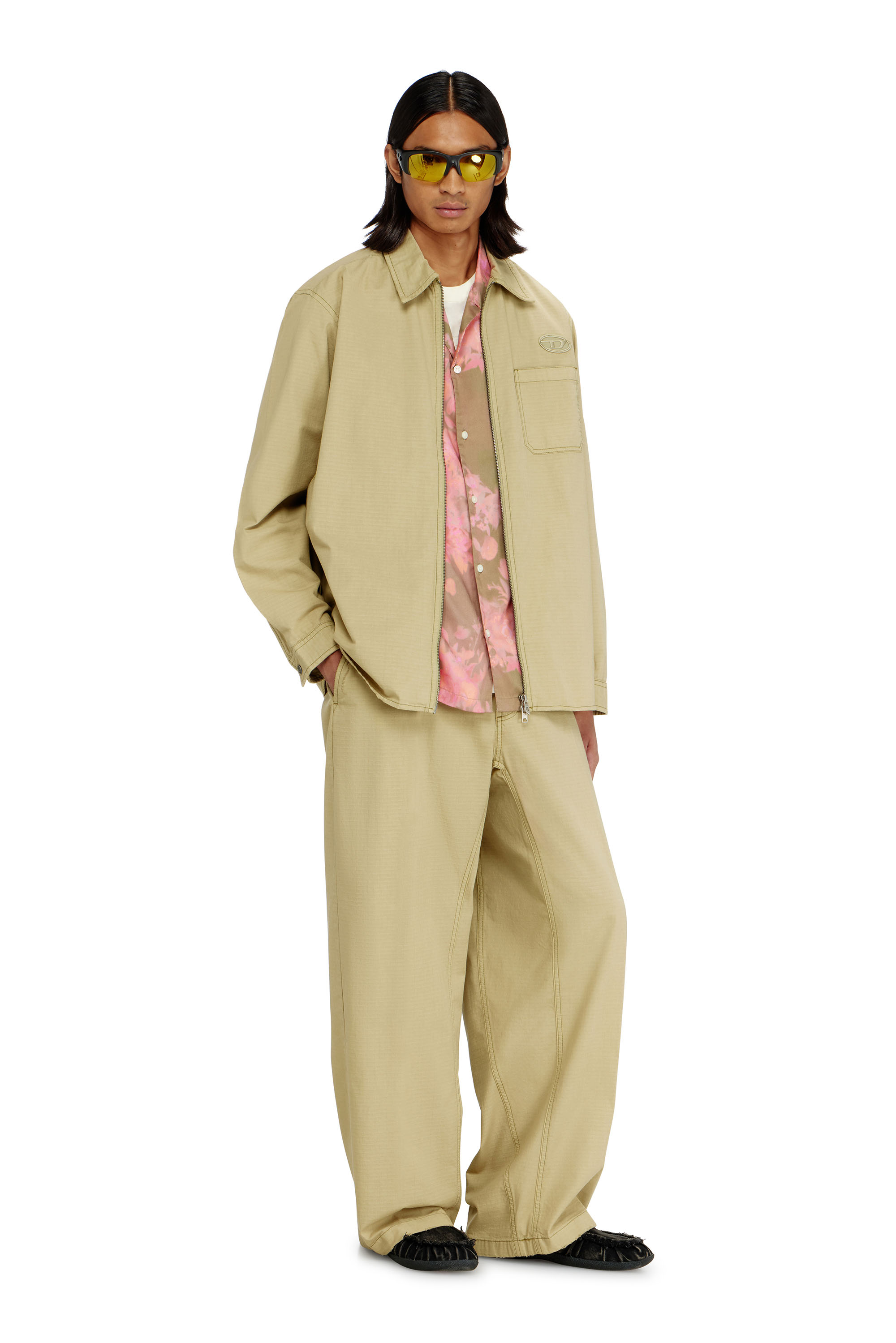 Diesel - P-BALL, Man's Cotton ripstop pants with side buckles in null - 1