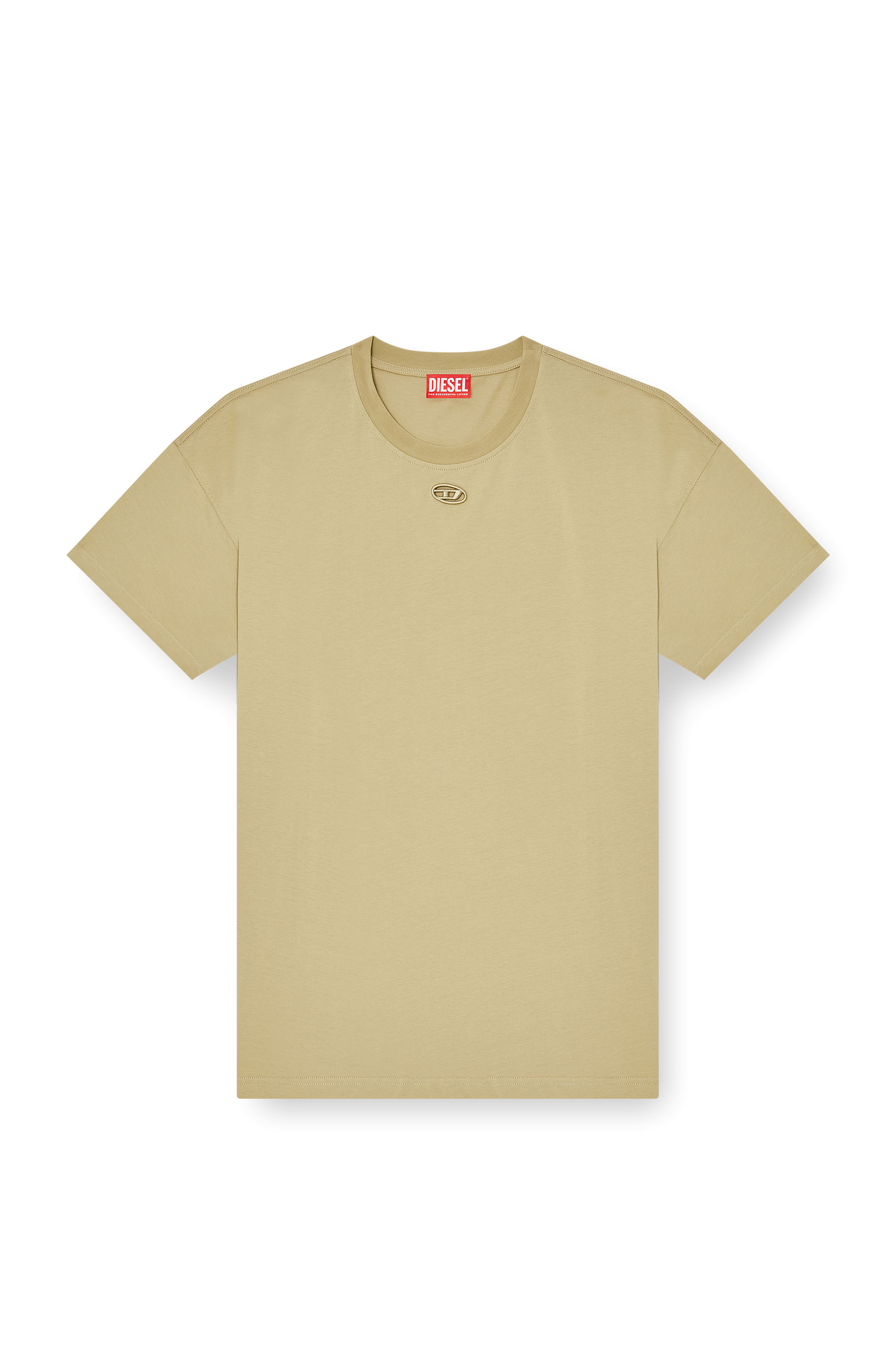 Diesel - T-BOXT-DCO, Man's Relaxed cotton T-shirt with Oval D embroidery in Beige - 4