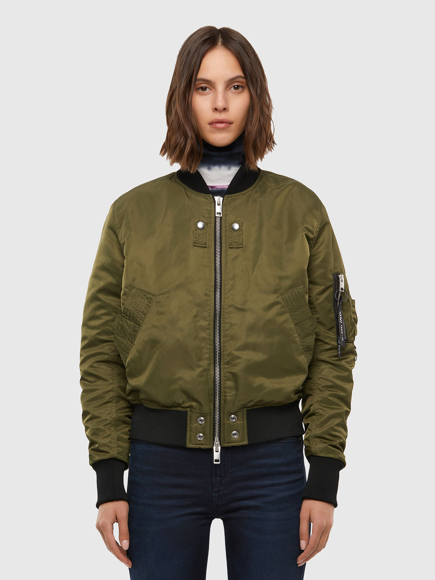 W-SWING Woman: Padded bomber jacket with lace-up detail | Diesel