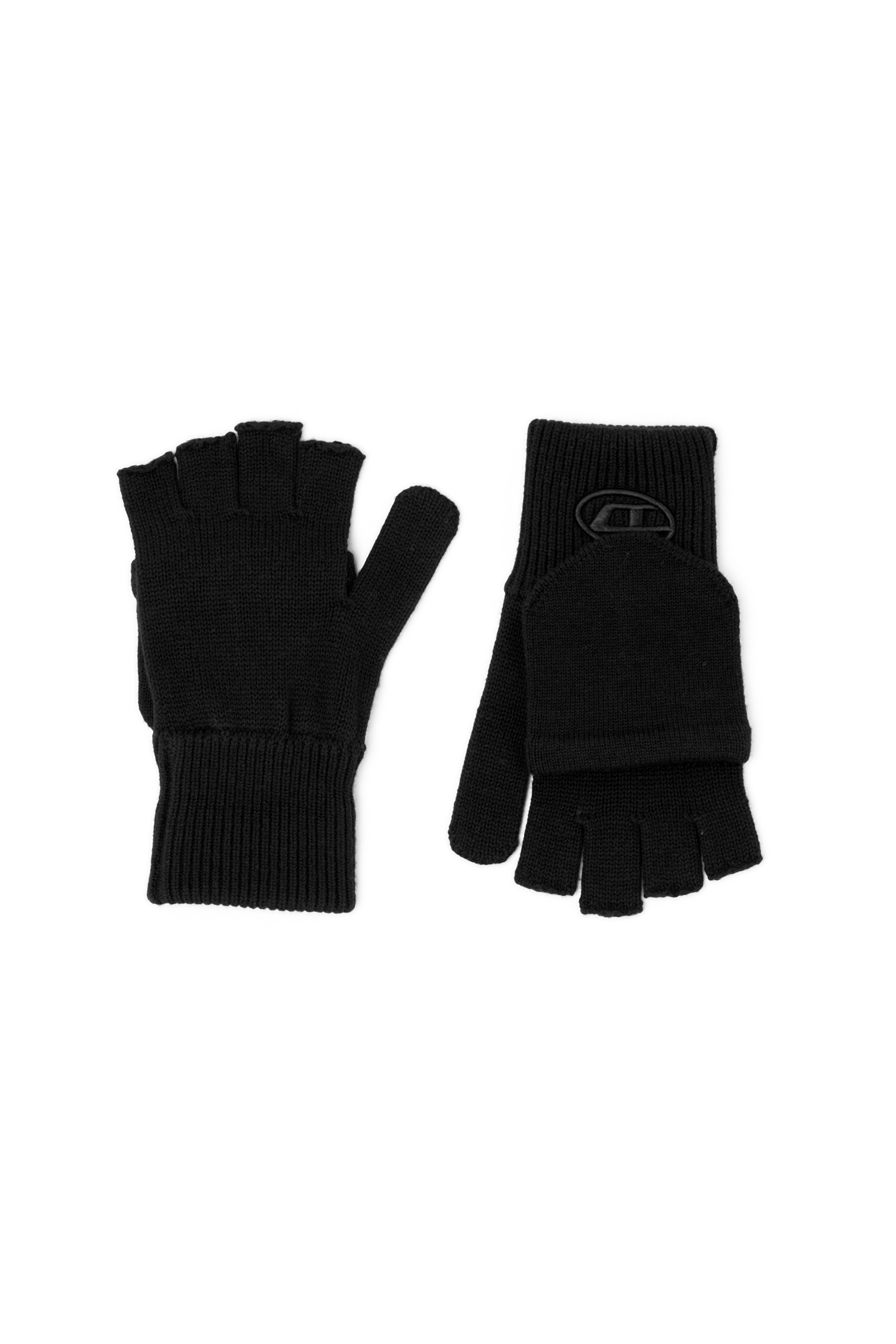 Diesel - K-CODY-B, Unisex's Wool-blend gloves with Oval D logo in Black - 2