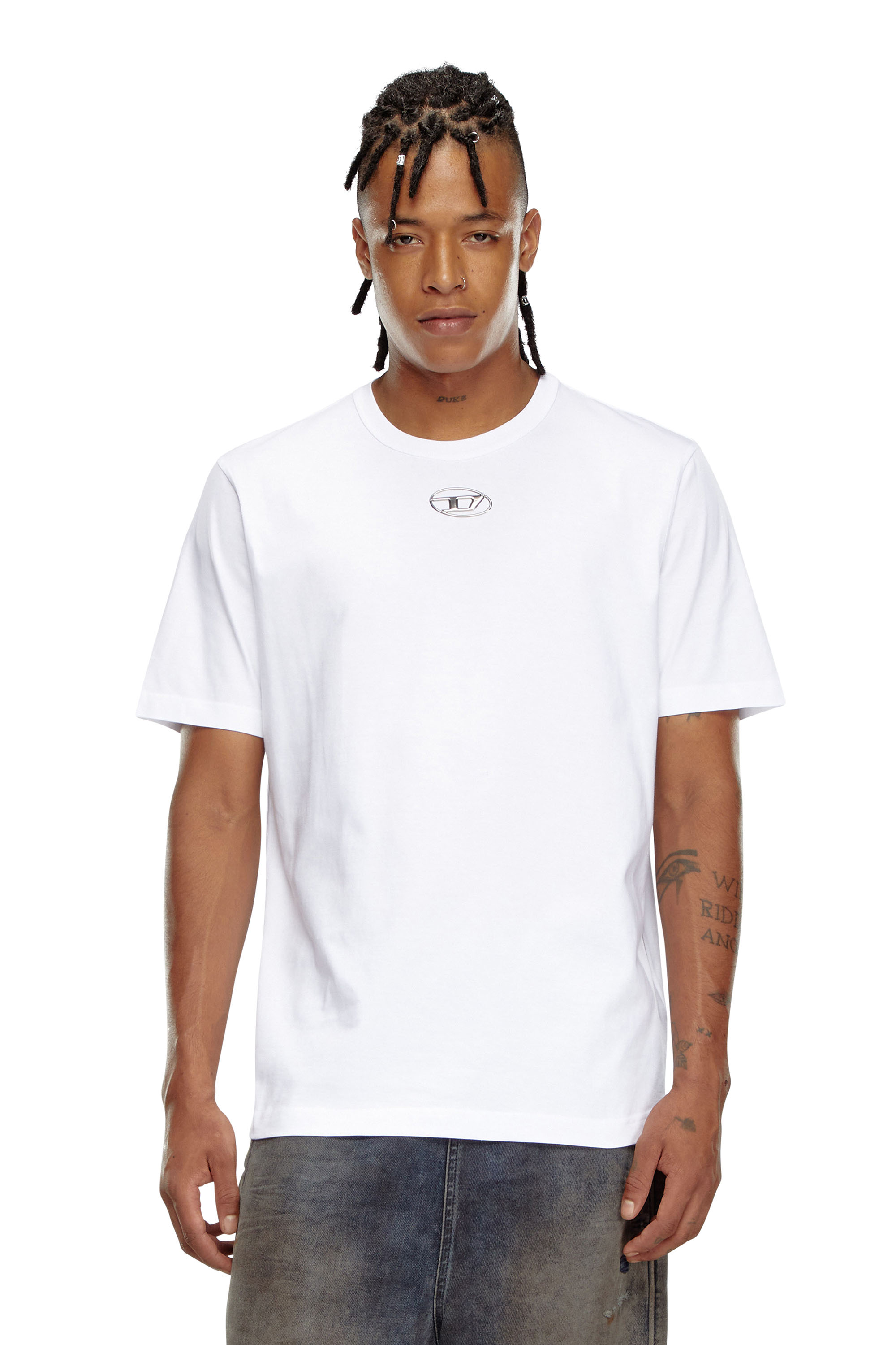 Men's T-shirt with injection moulded logo | White | Diesel