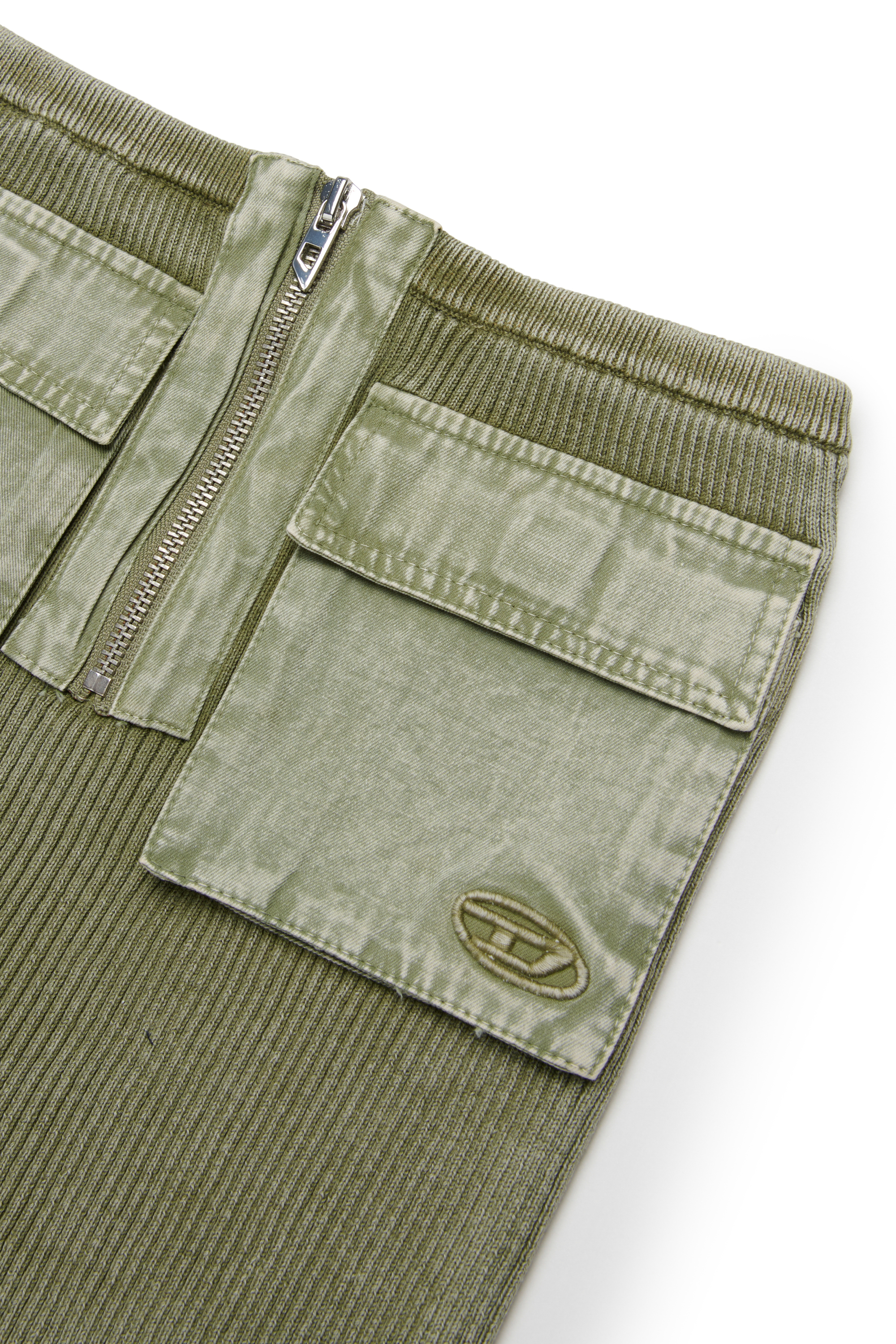 Diesel - GAMERYN, Woman's Ribbed skirt with patch pockets in Green - 3