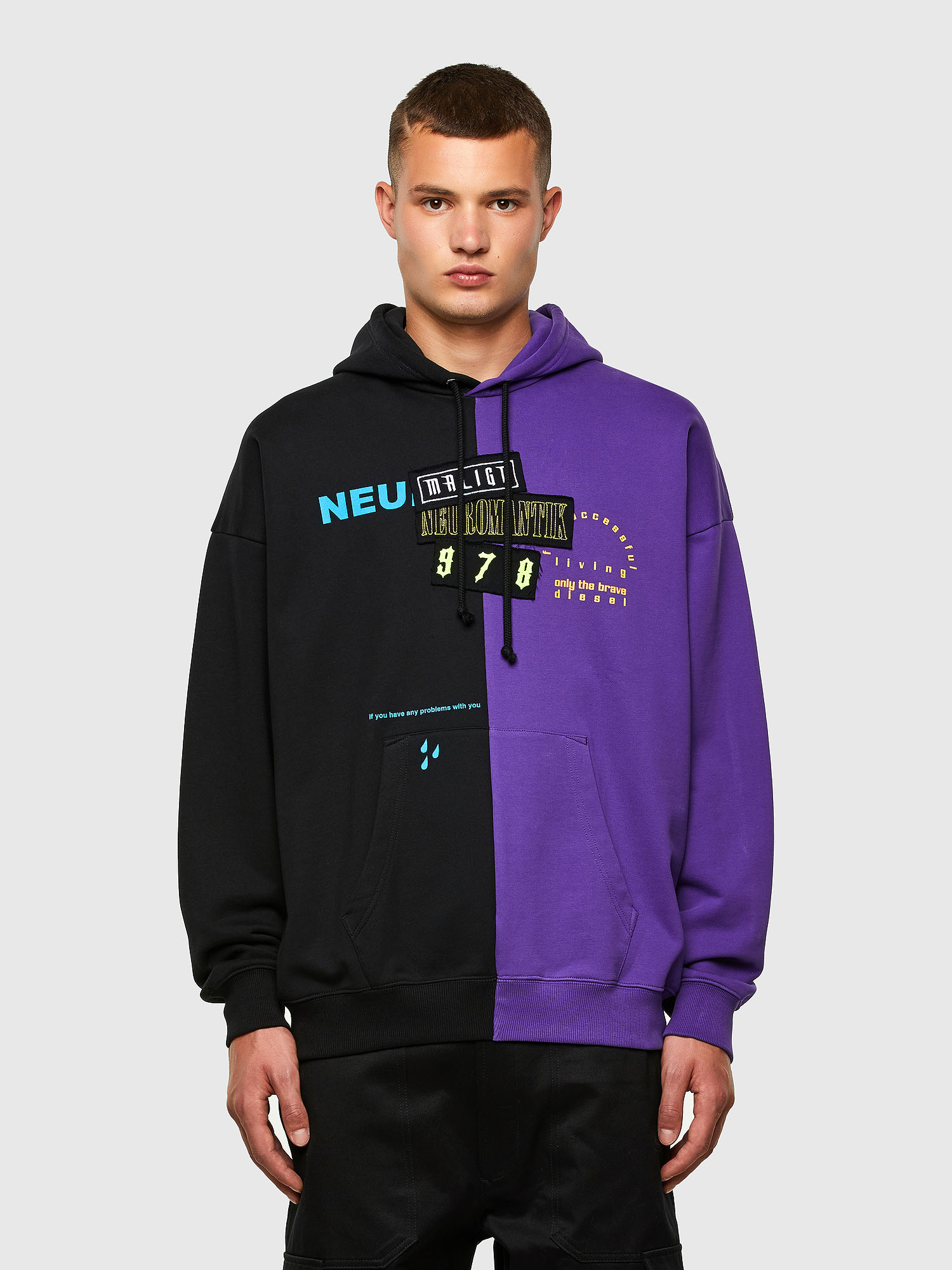 S-UMMER-SPLIT-N1, Black/Violet Diesel - S-UMMER-SPLIT-N1, Black/Violet - Sweaters - Image 1
