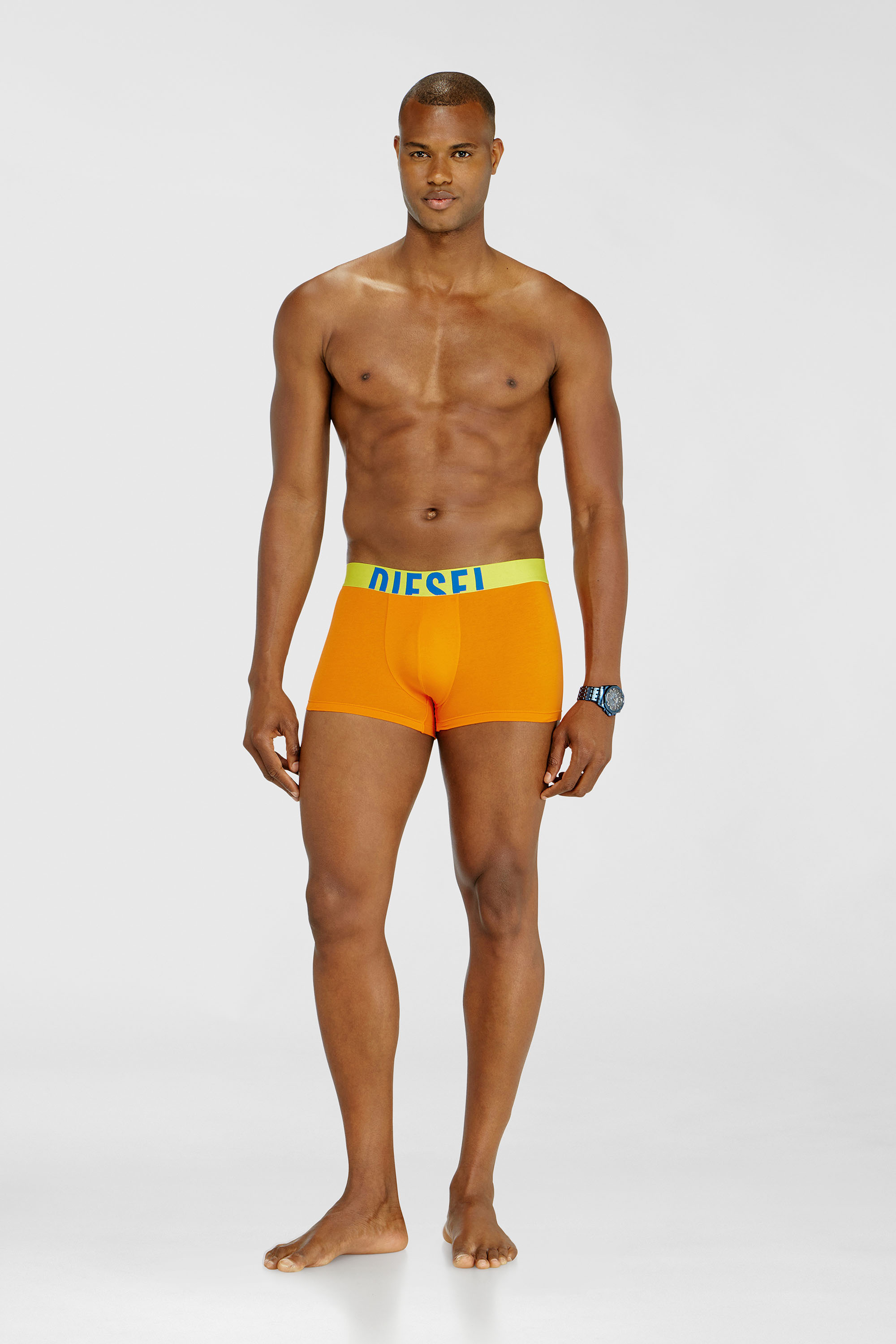 Diesel - DAMIEN-D-POP-3PACK-40, Man's 3-pack of trunks with contrast details in Orange/Yellow - 1