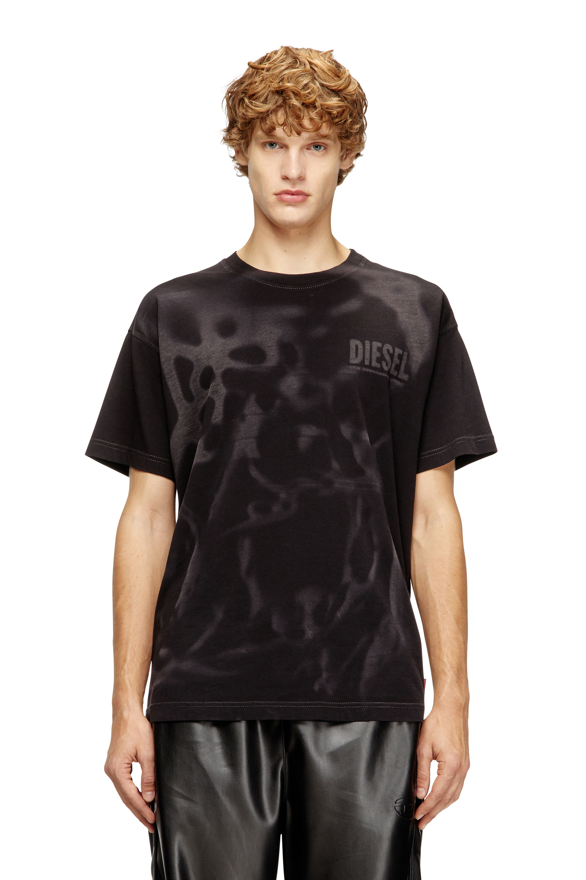 Diesel - T-NORM-V7, Man's Cotton T-shirt with laser print in Black - 1