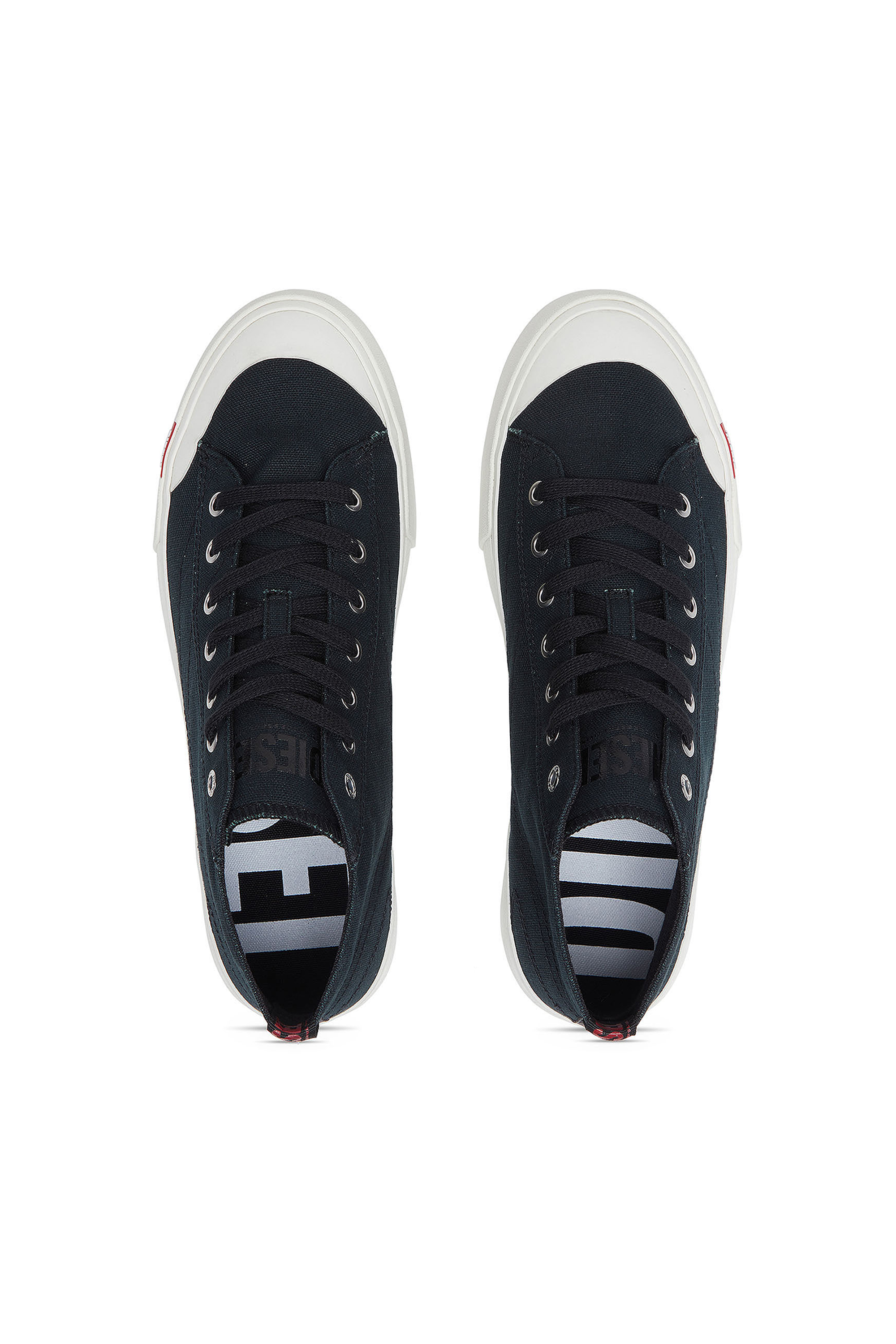 Diesel - S-ATHOS MID, Man's S-Athos Mid-Canvas high-top sneakers in Black/White - 4