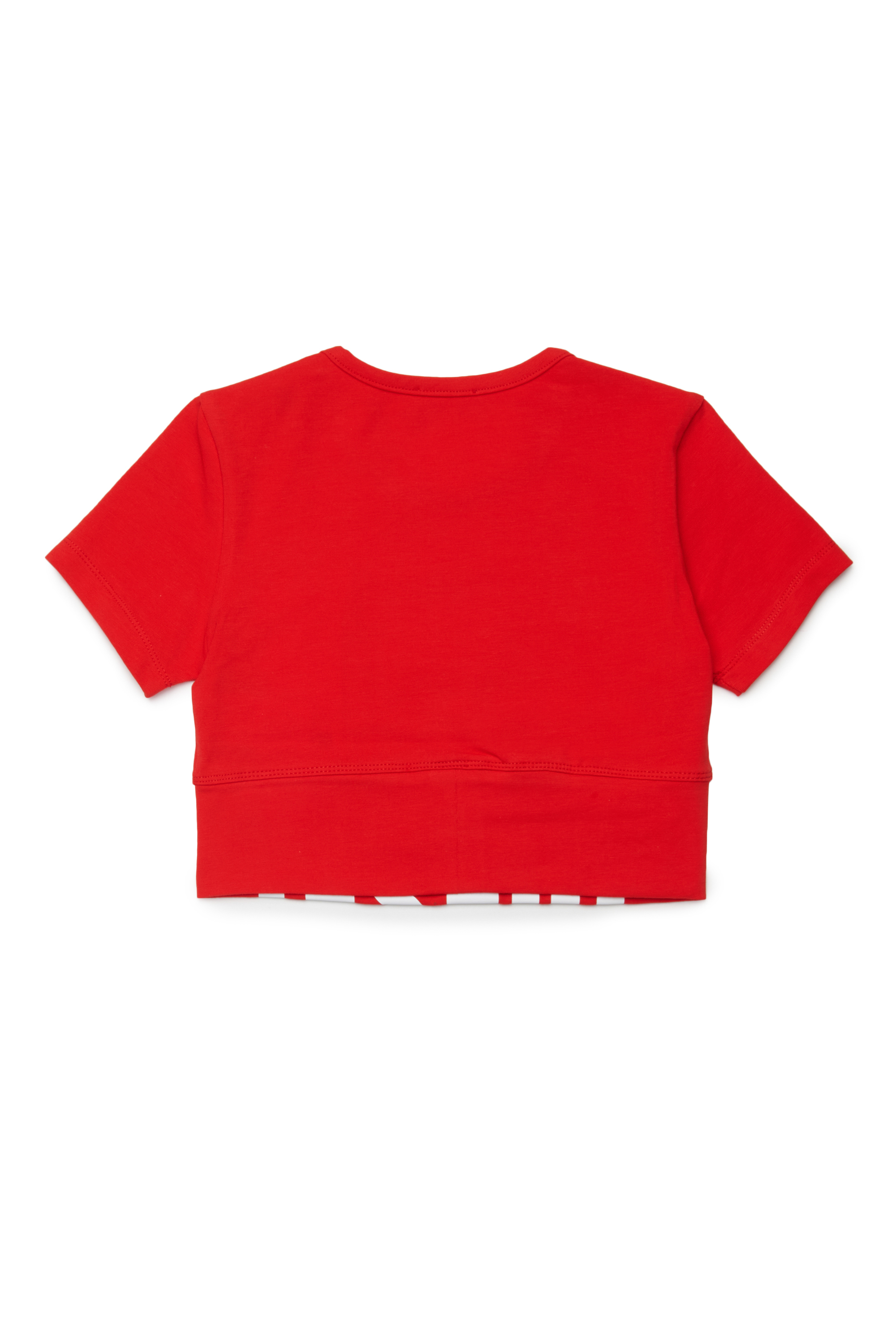 Diesel - TCEFY, Woman's Crop top with cut-off logo in Red - 2