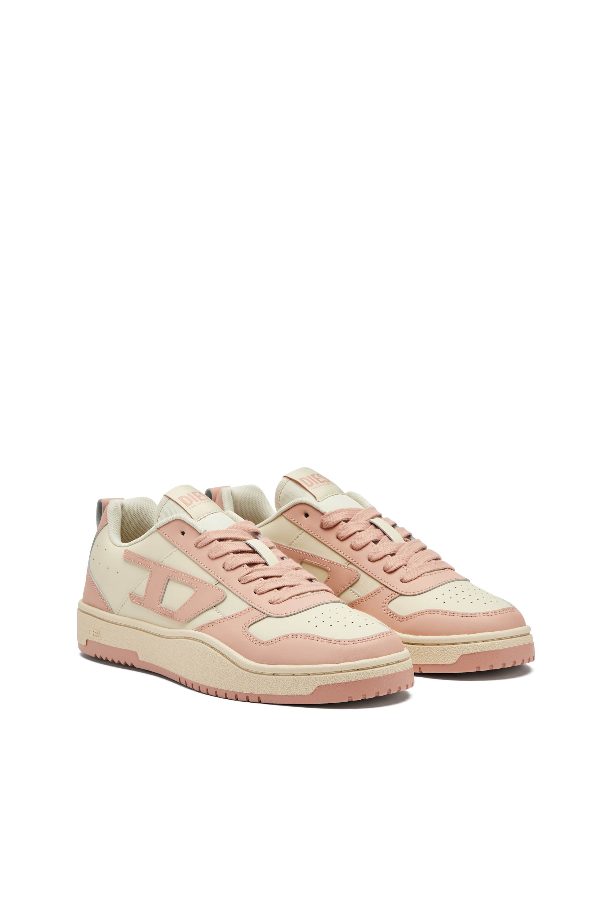 Diesel - S-UKIYO V2 LOW, Man's S-Ukiyo Low-Low-top sneakers in leather and nylon in Pink/White - 2