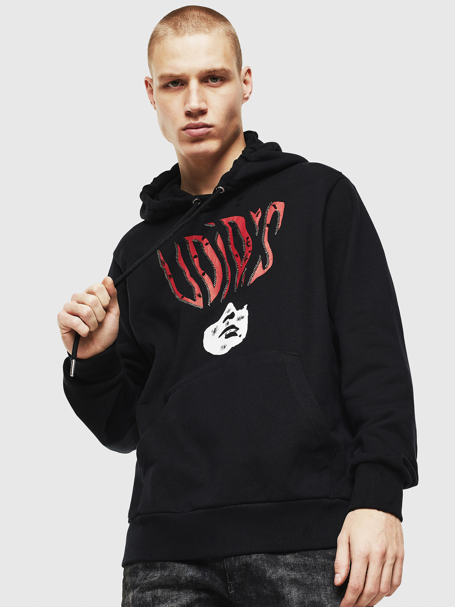 S-GIRK-HOOD-J2, Black Diesel - S-GIRK-HOOD-J2, Black - Sweaters - Image 1