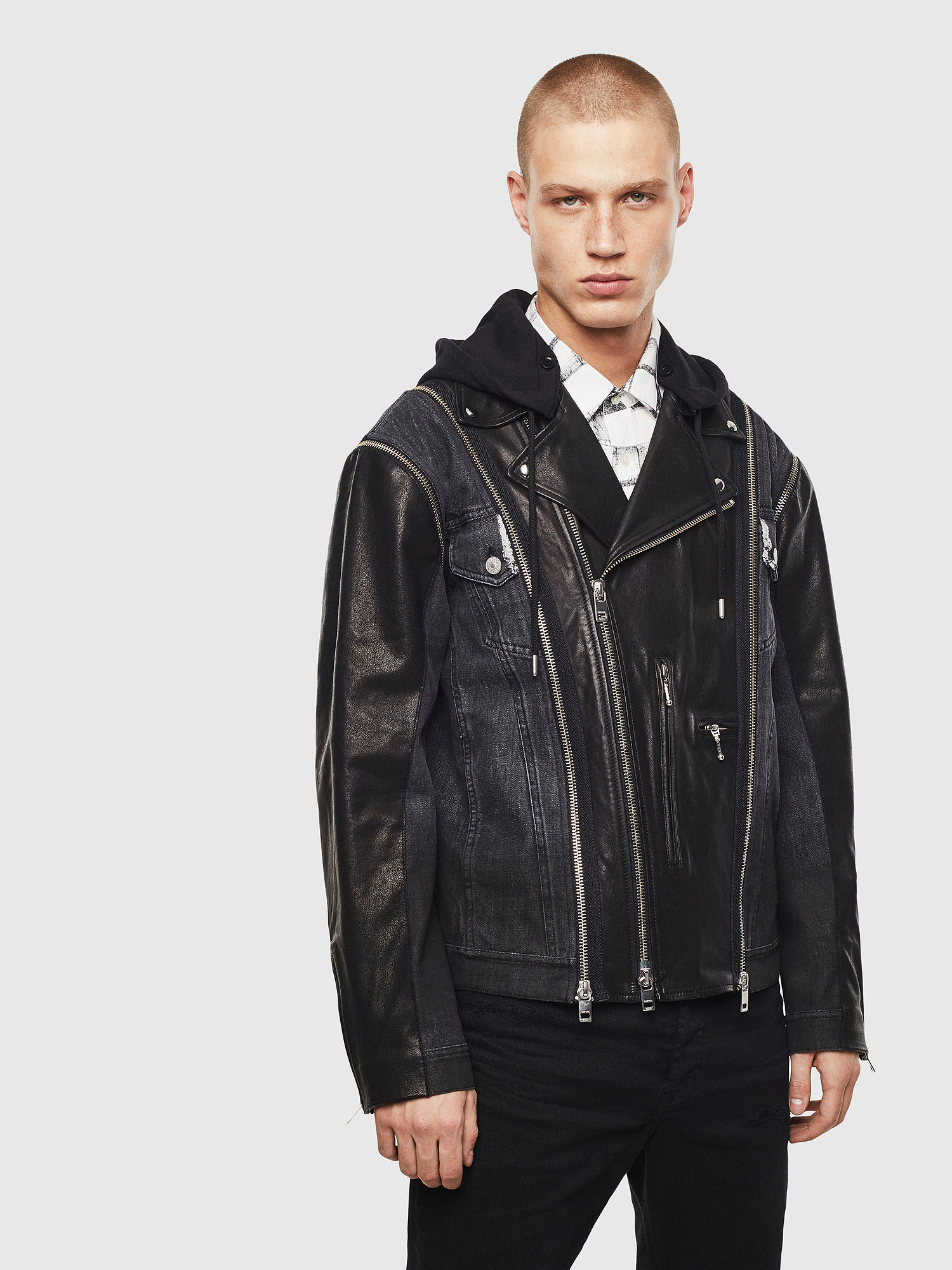D-LOSTY-SY, Black Diesel - D-LOSTY-SY, Black - Leather jackets - Image 1