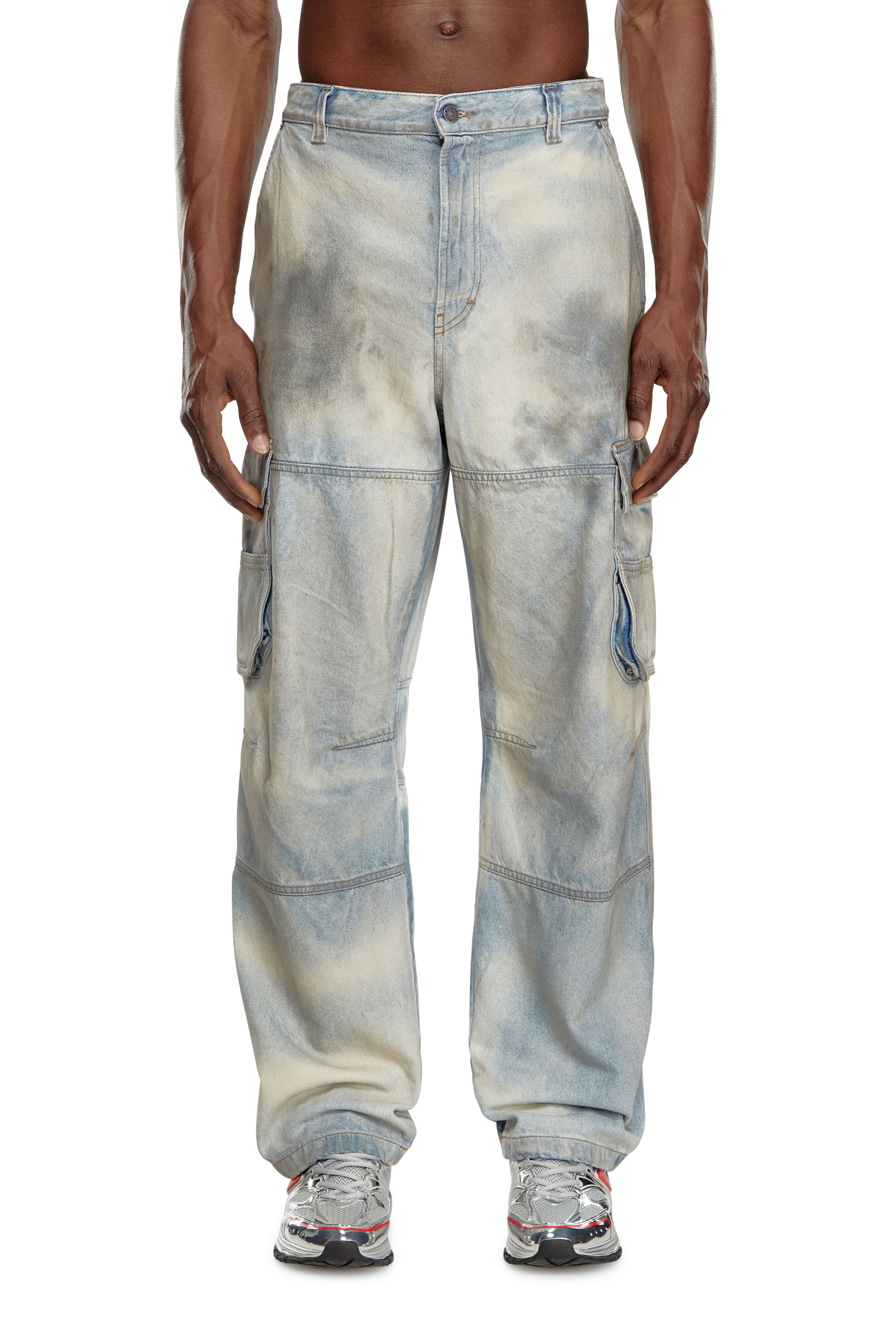 Diesel - Man's Relaxed Jeans D-Fish 0CBDJ, Light Blue - 2