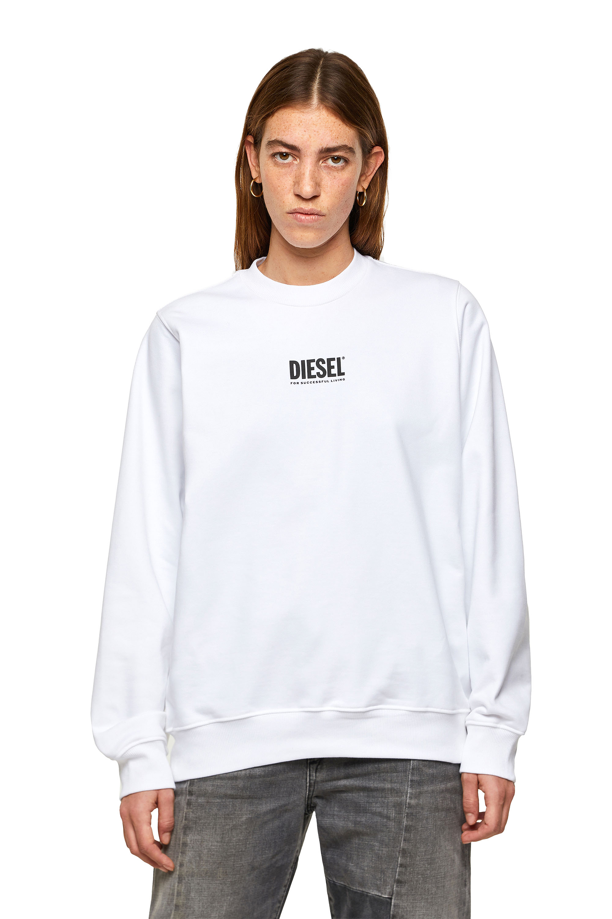 F-ANG-SMALLOGO, White Diesel - F-ANG-SMALLOGO, White - Sweaters - Image 1