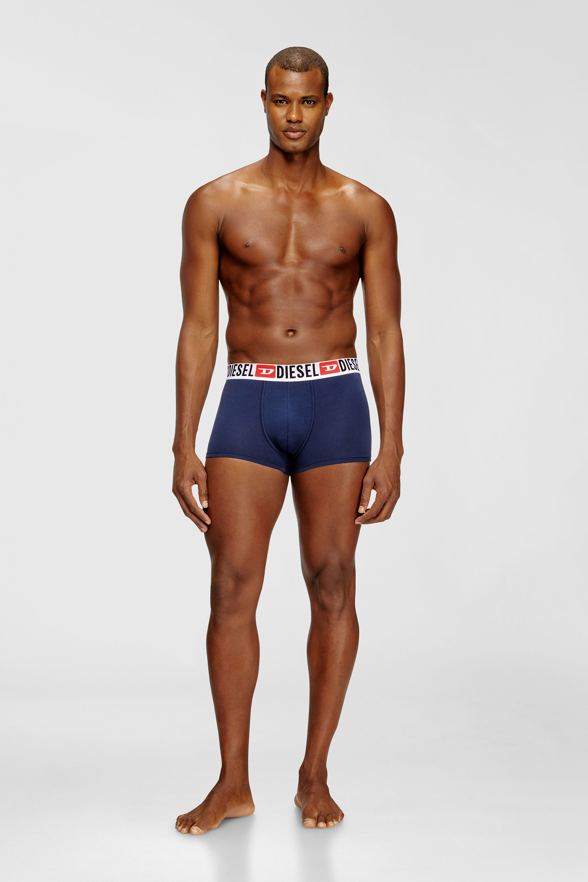 Diesel - UMBX-DAMIENTHREEPACK, Man's Three-pack of all-over logo waist boxers in Blue - 1