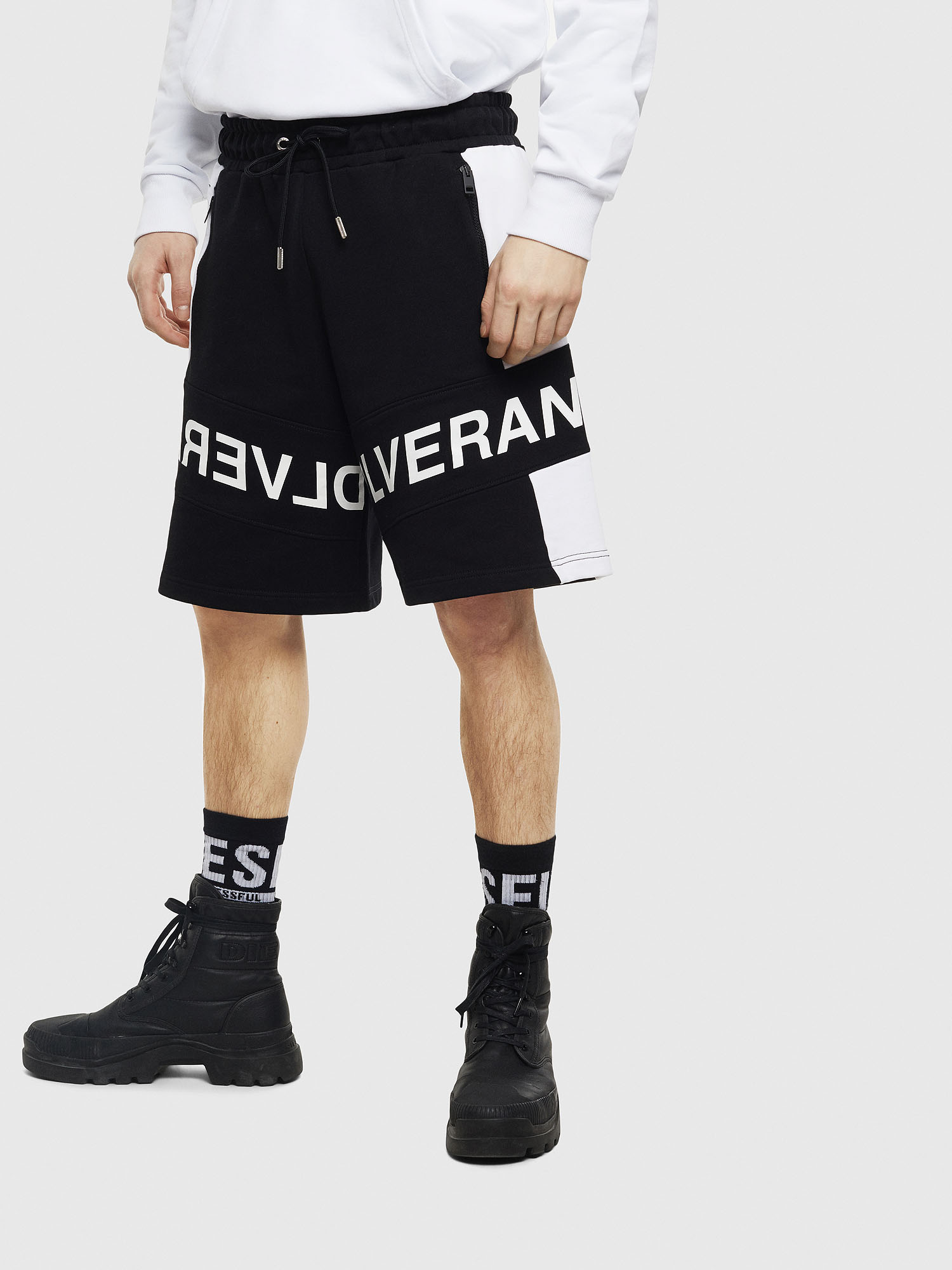 P-SHAM, Black/White Diesel - P-SHAM, Black/White - Shorts - Image 1