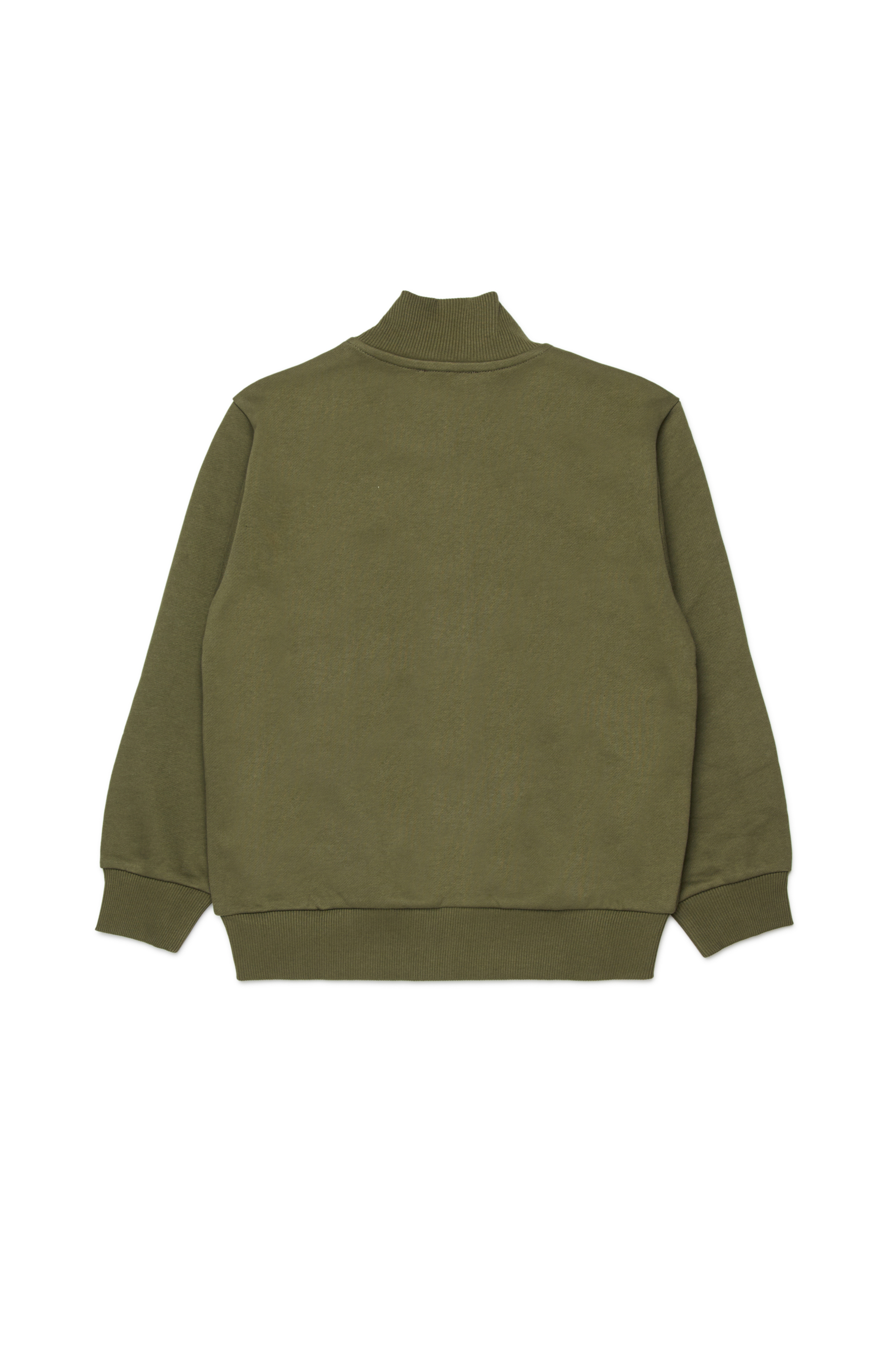 Diesel - SCIRCLEZIP OVER, Man's Cotton sweatshirt with logo print in Green - 2