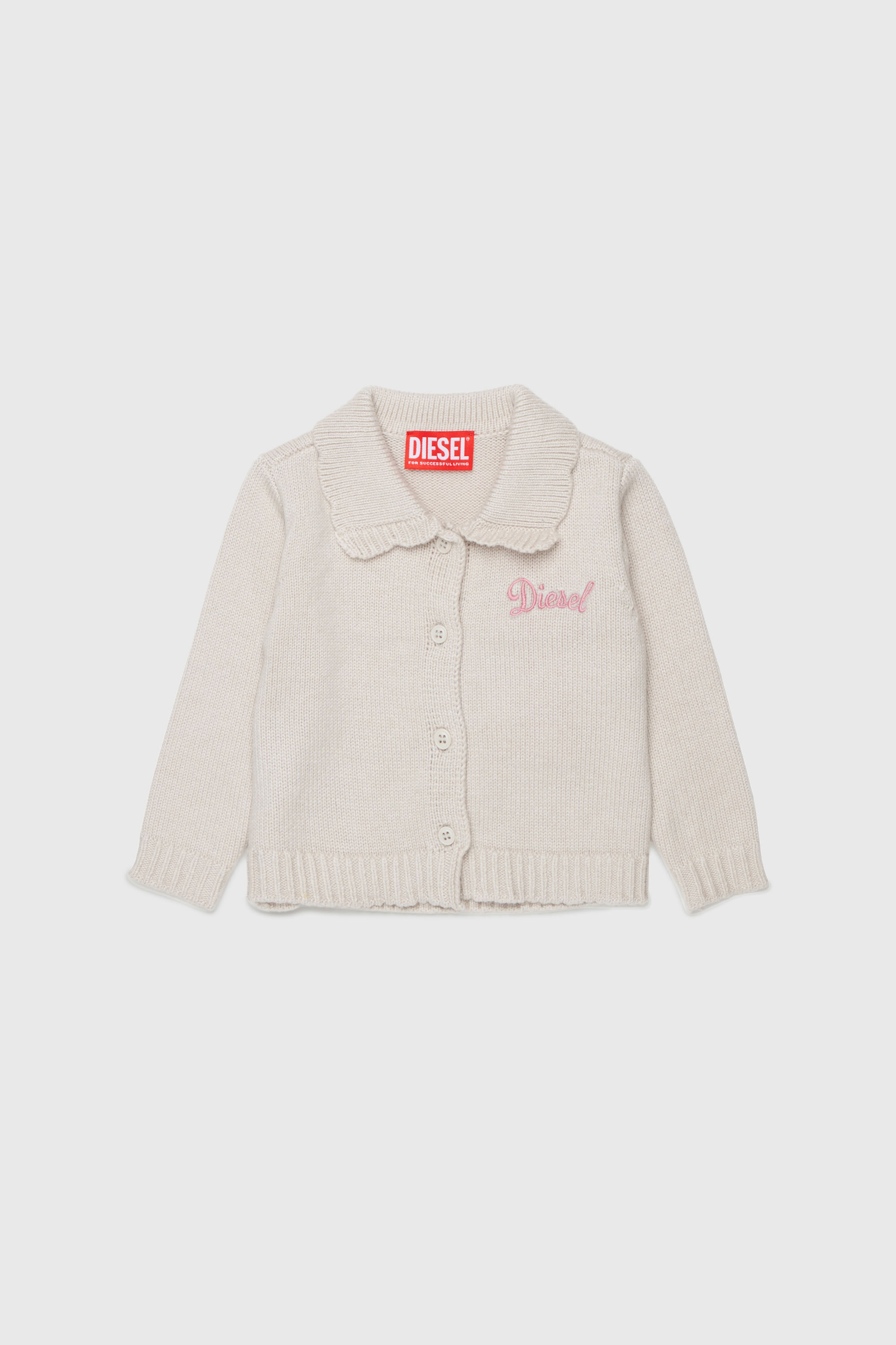 Diesel - KSCALOB, Woman's Cashmere-enriched cardigan with scalloped collar in White - 2