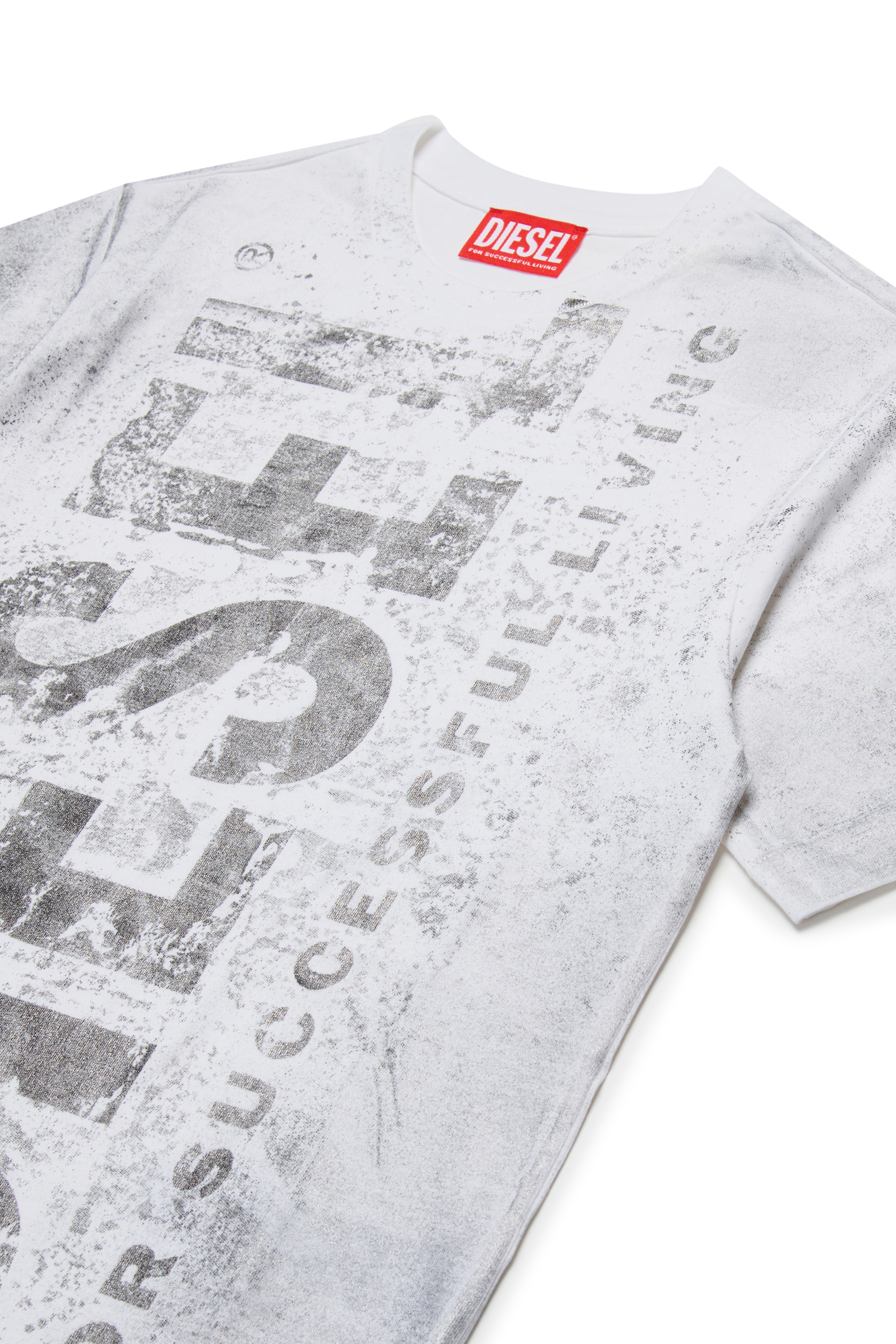 Diesel - TBOXTQ23 OVER, Man's Cotton t-shirt with logo print in White - 4