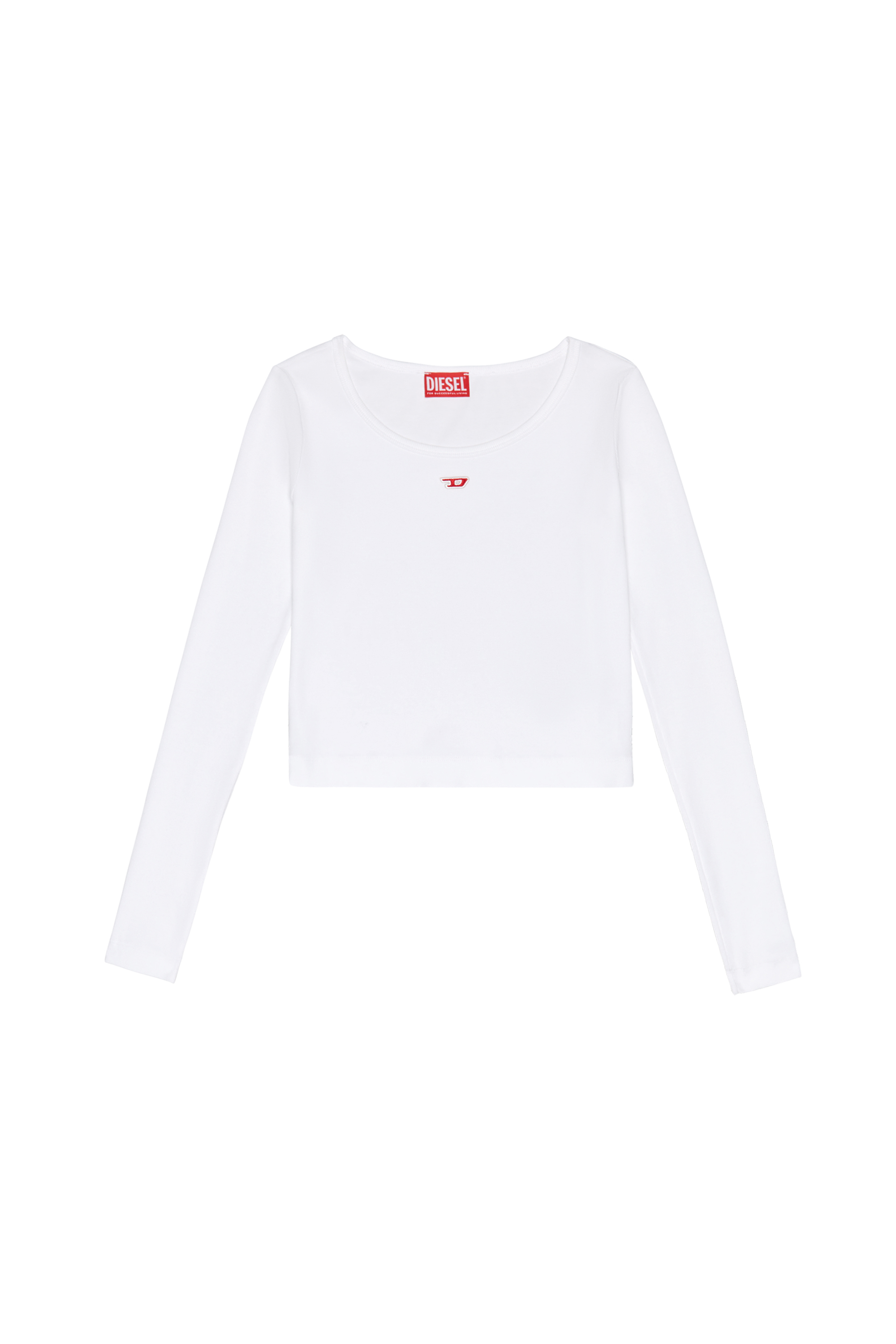 Diesel - T-BALLET-D, Woman Long-sleeve top with embroidered D patch in White - Image 3