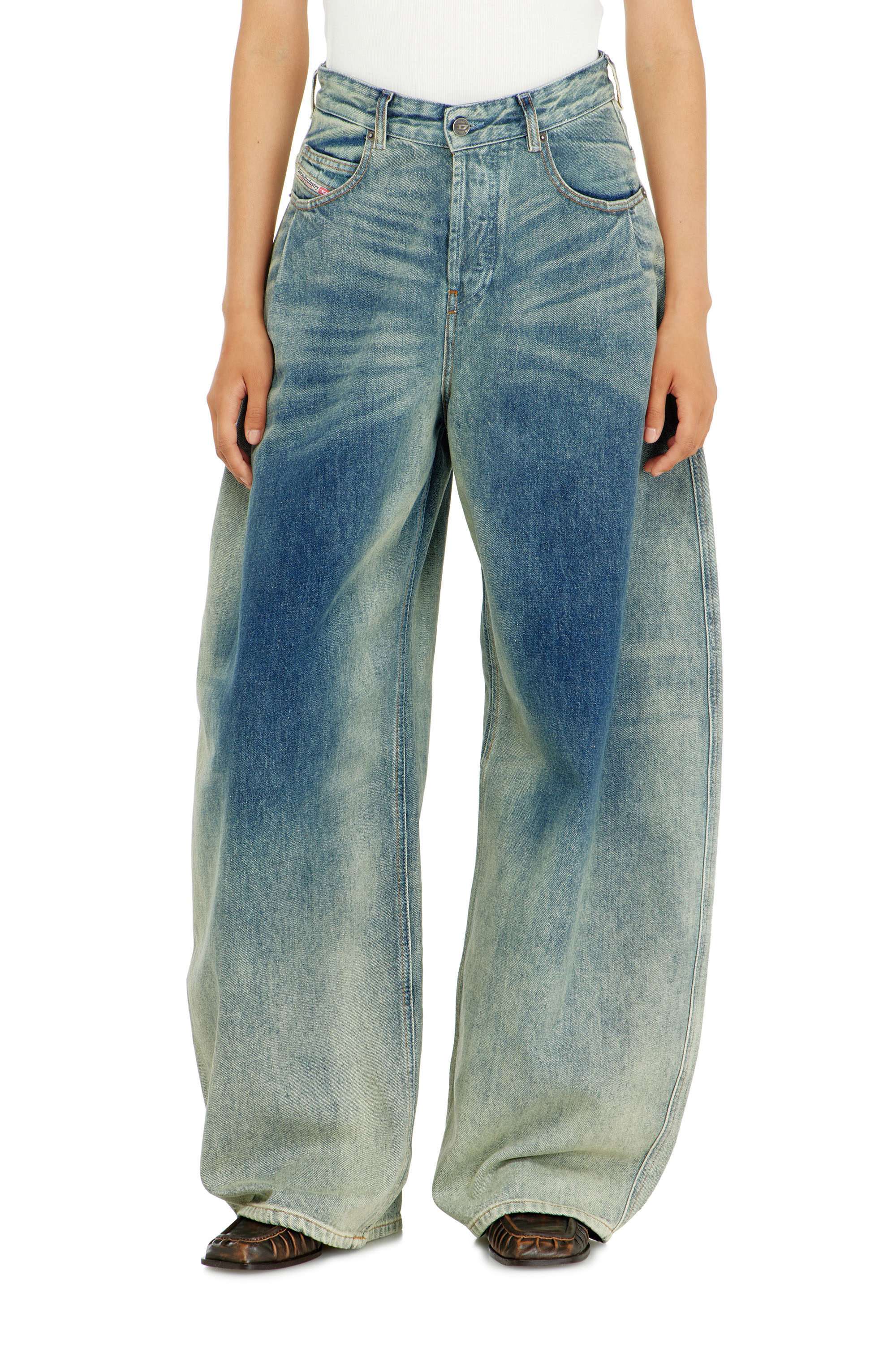 Diesel - Woman's Relaxed Jeans 1987 D-Khelz 007EF, Medium blue - 2