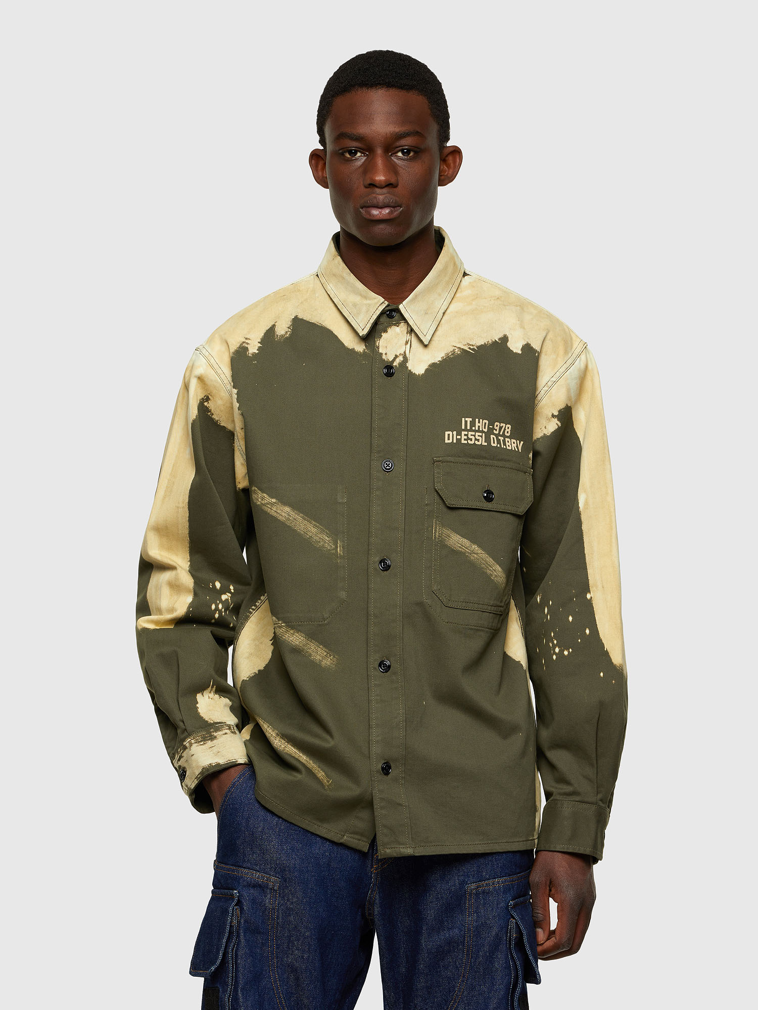S-BUNNELL, Olive Green Diesel - S-BUNNELL, Olive Green - Shirts - Image 1