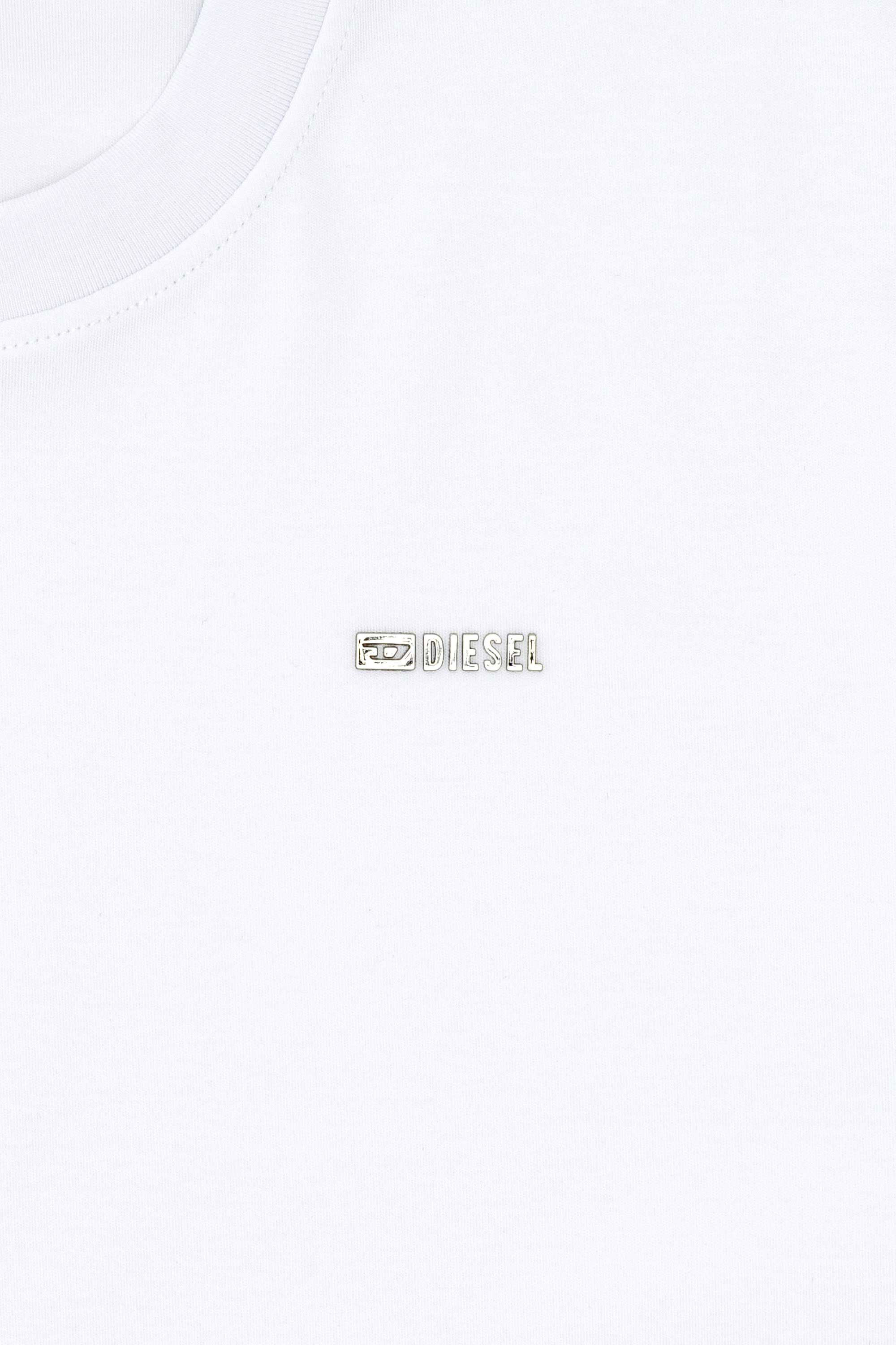 Diesel - T-ADJUST-MET, Man's Cotton T-shirt with small logo on chest in White - 5