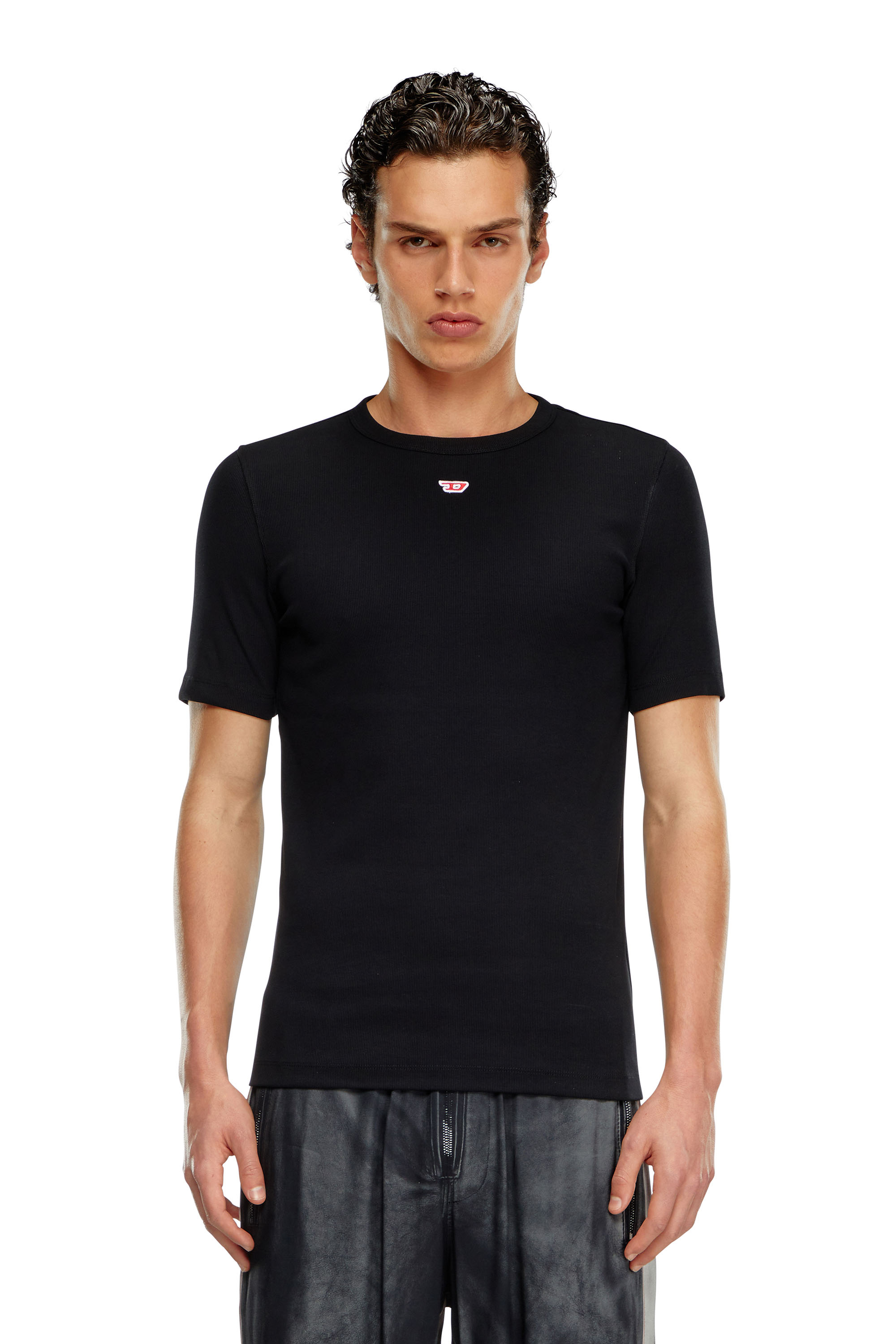 Men's T-shirt with D patch | Black | Diesel